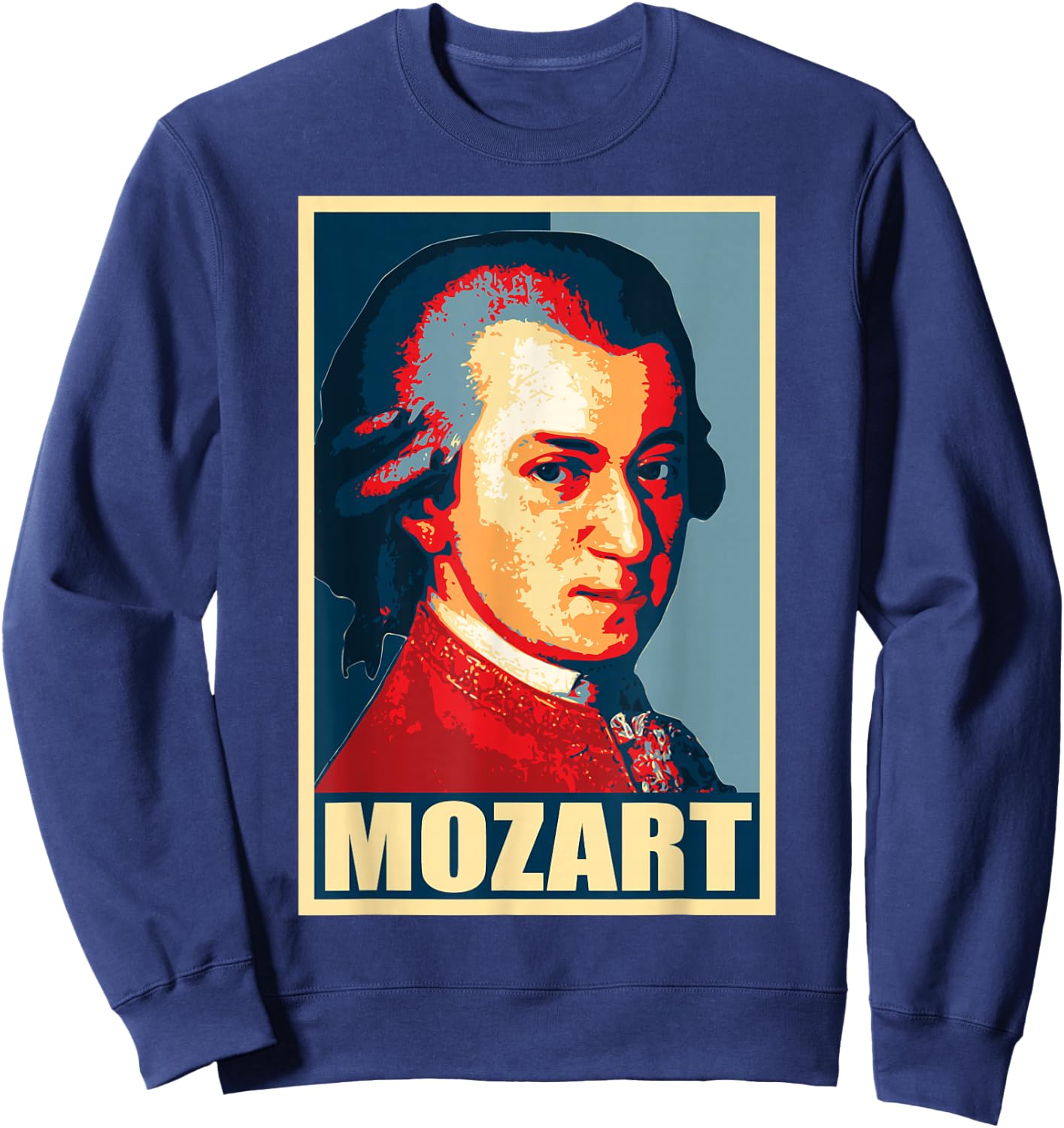 Mozart Classical Music Composer Retro Sweatshirt - Sweatshirt | Navy