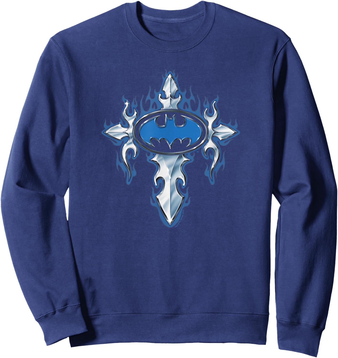 Batman Gothic Steel Logo T Shirt Sweatshirt - Sweatshirt | Navy