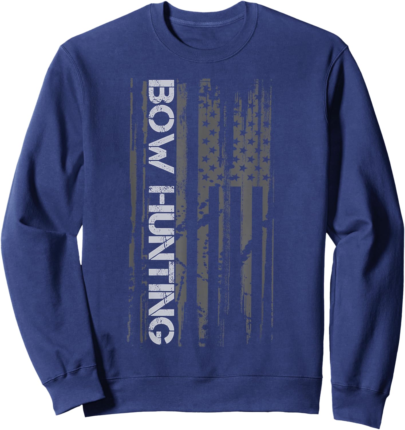 Bow Hunting American Flag Crossbow Deer Hunter Kids Men Sweatshirt - Sweatshirt | Navy