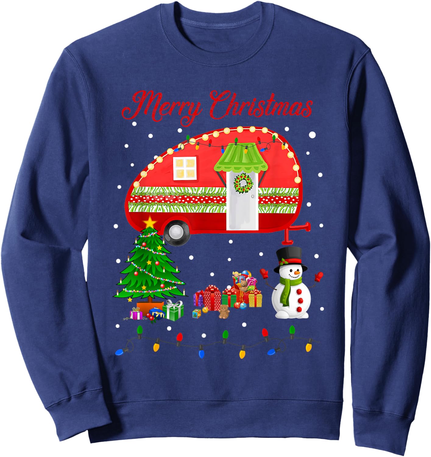 Camping Christmas Happy Camper Xmas Camp Gifts Women Sweatshirt - Sweatshirt | Navy