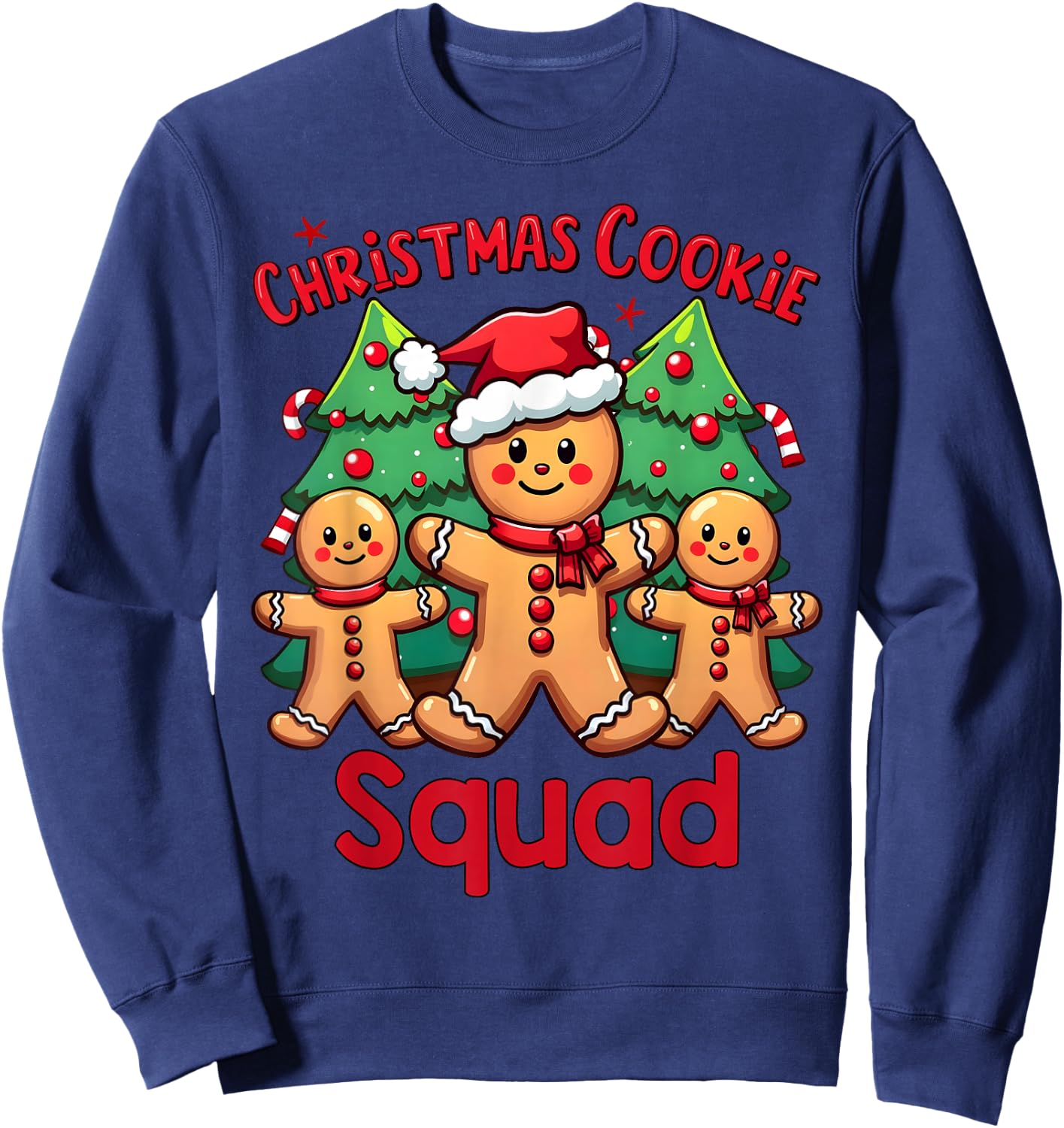 Christmas Cookie Squad Festive Gingerbread Holiday Matching Sweatshirt - Sweatshirt | Navy