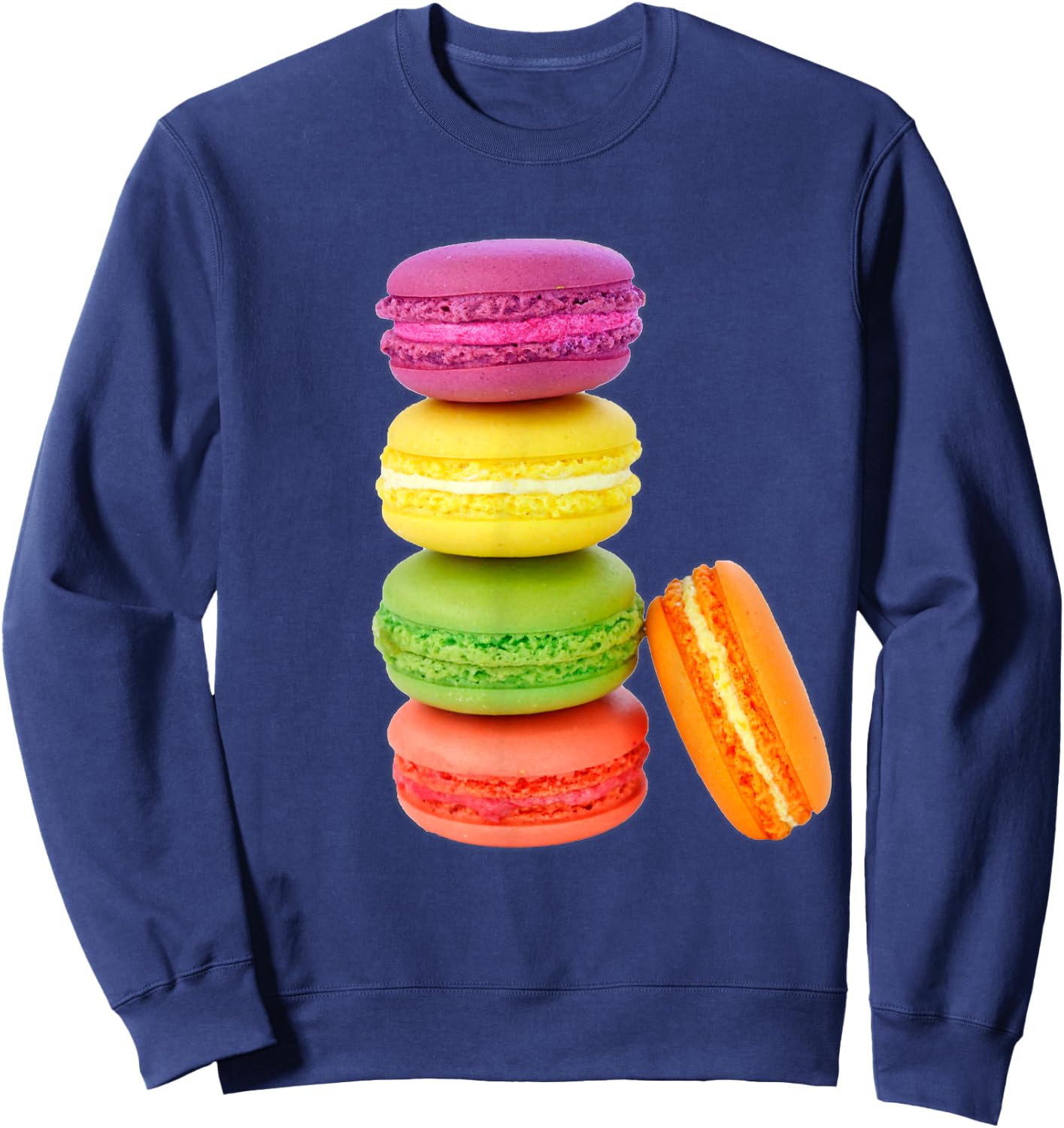 I Love Macaroons Macarons Candy Cupcake Sweets Cake Team Sweatshirt - Sweatshirt | Navy