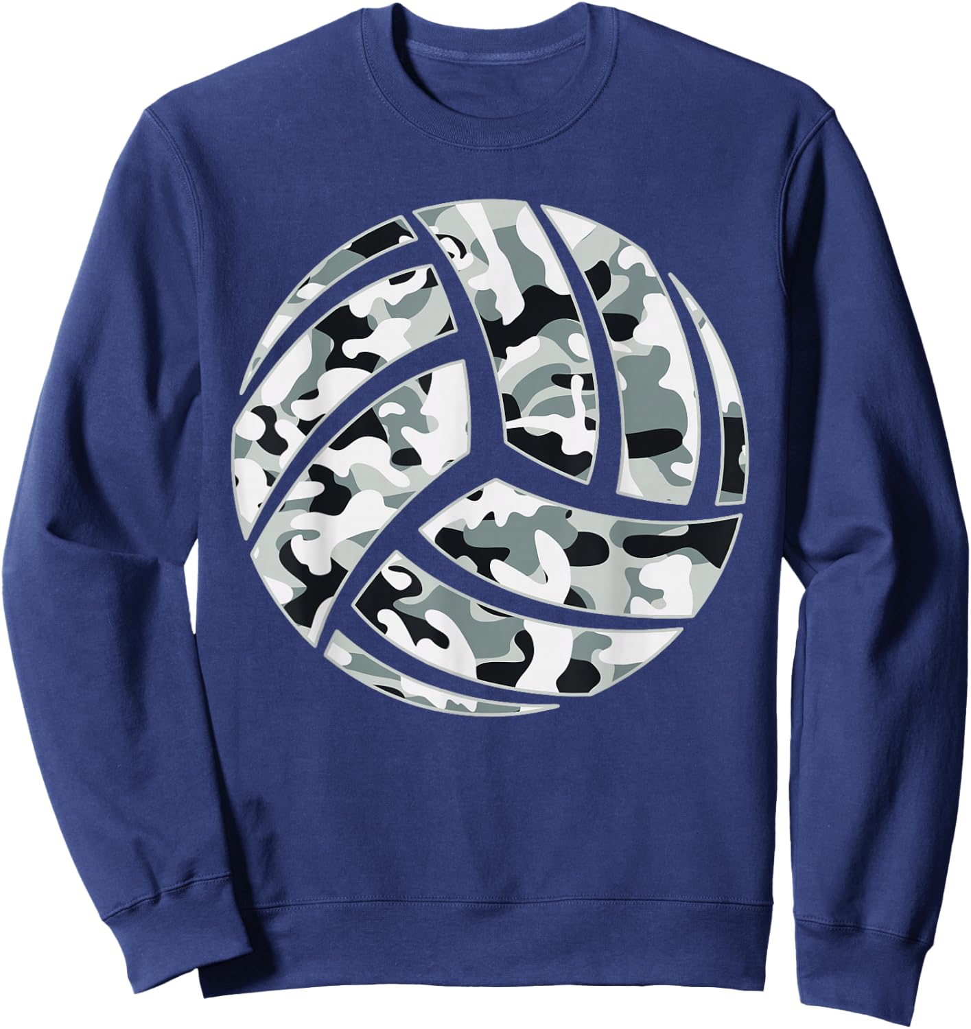 Camouflage Volleyball Lover Player Fan Cute Camo Volleyball Sweatshirt - Sweatshirt | Navy
