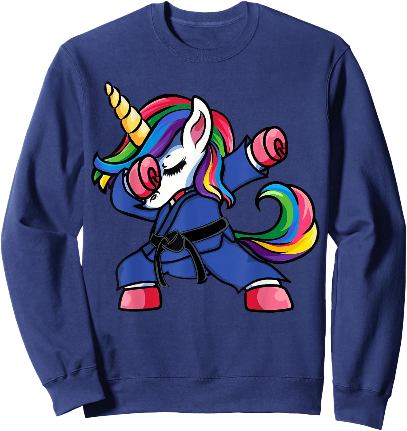 Dabbing Unicorn Brazilian Jiu Jitsu Mom , BJJ Women Girls Small Sweatshirt - Sweatshirt | Navy