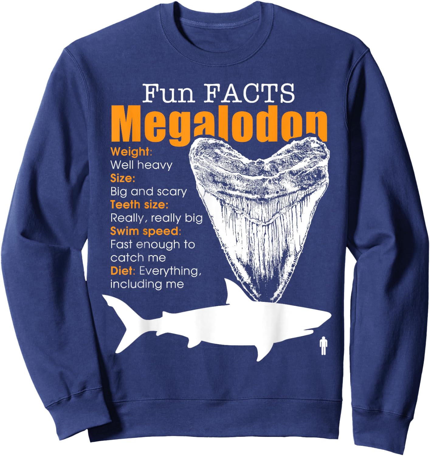 Megalodon , great Gift shark enthusiasts Sweatshirt - Sweatshirt | Navy