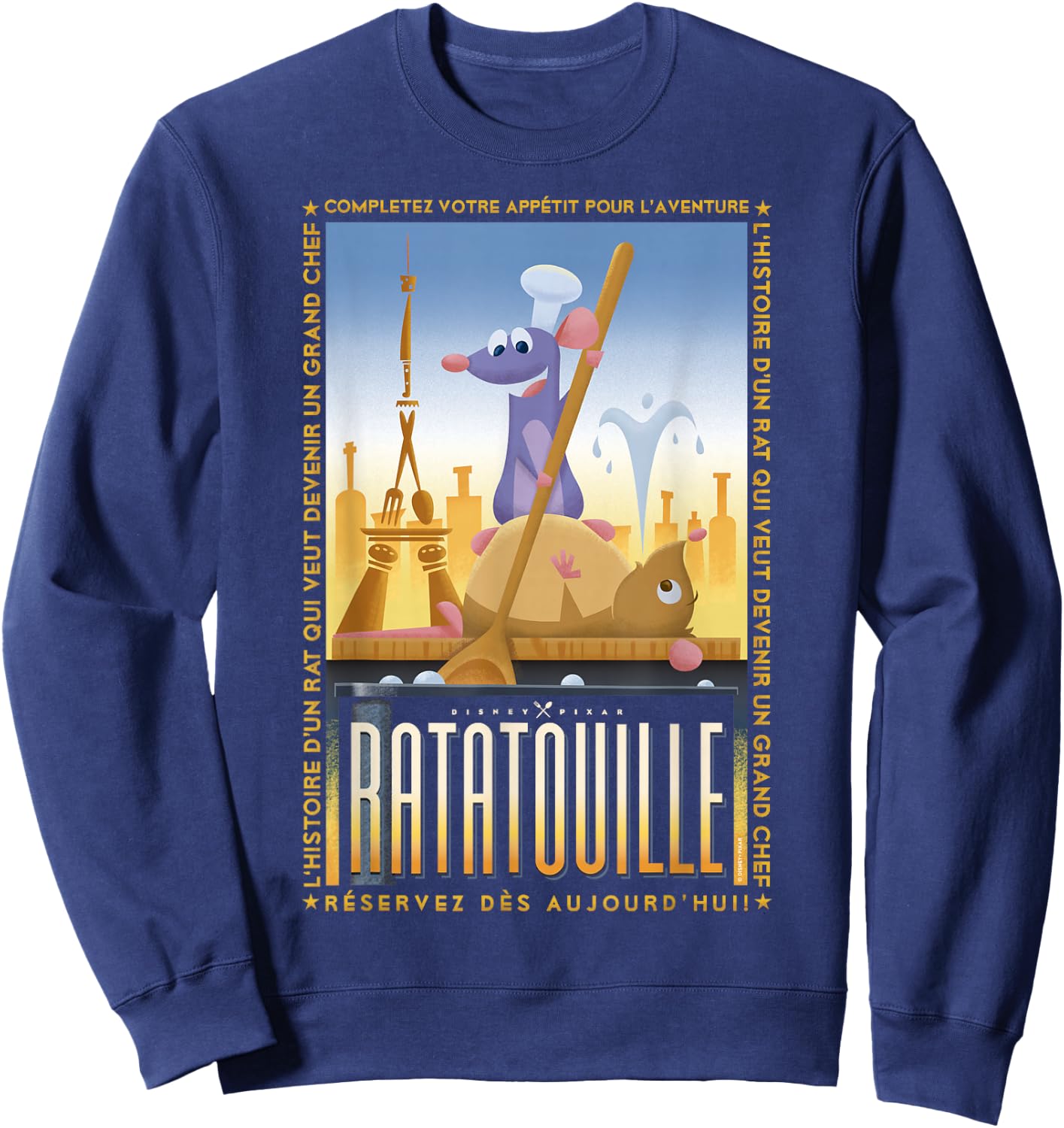 Disney Pixar Ratatouille Remy And Emile Cooking Poster Sweatshirt - Sweatshirt | Navy