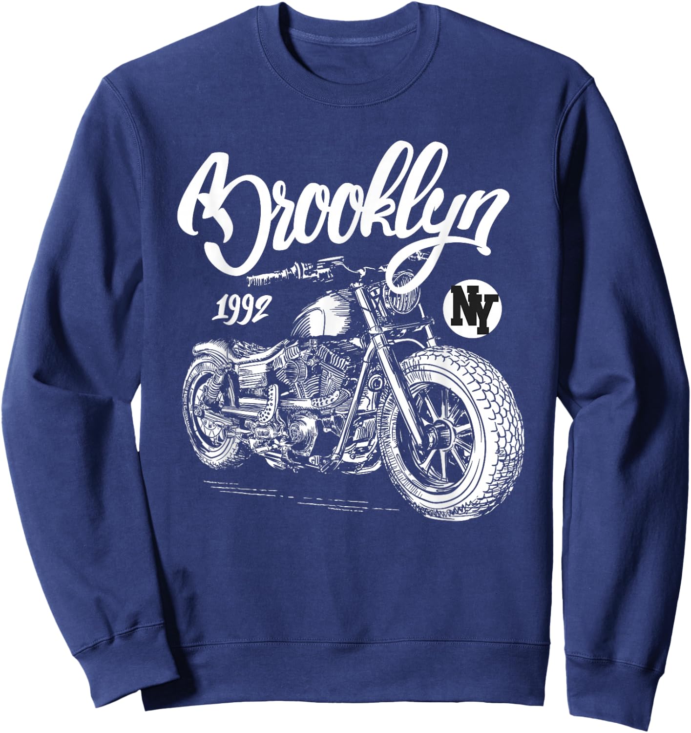 Brooklyn Motorcycle - Vintage New York Biker Shirt Sweatshirt - Sweatshirt | Navy