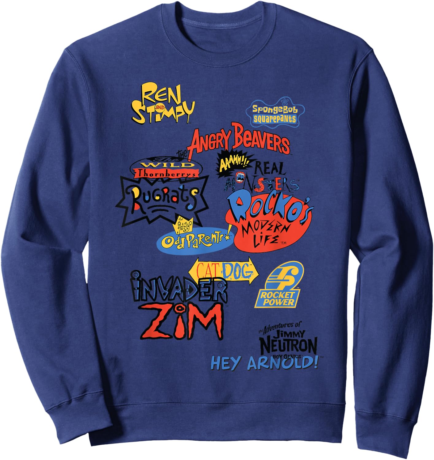 Classic Nickelodeon Tv Show Logos Sweatshirt - Sweatshirt | Navy
