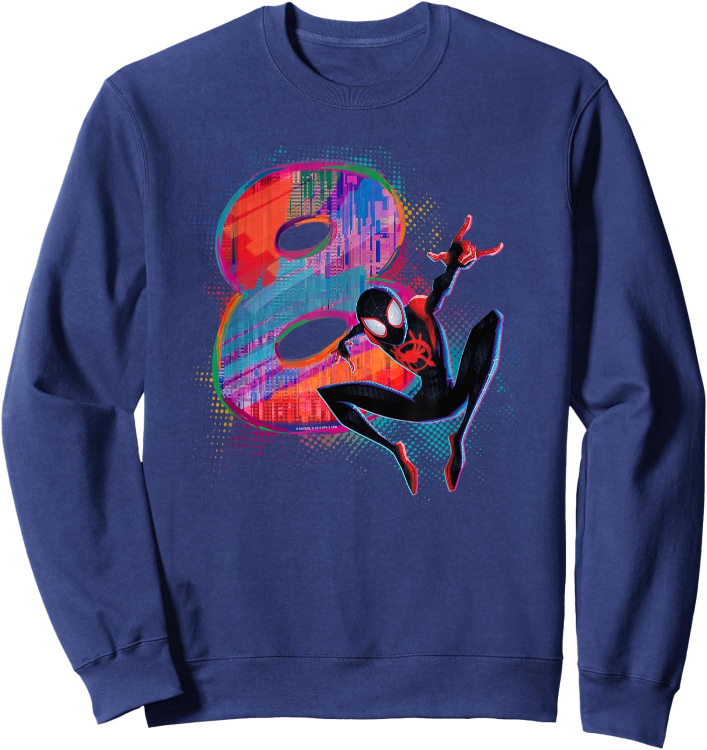 Marvel Spider-Man Miles Morales 8th Birthday Graphic Small Sweatshirt - Sweatshirt | Navy