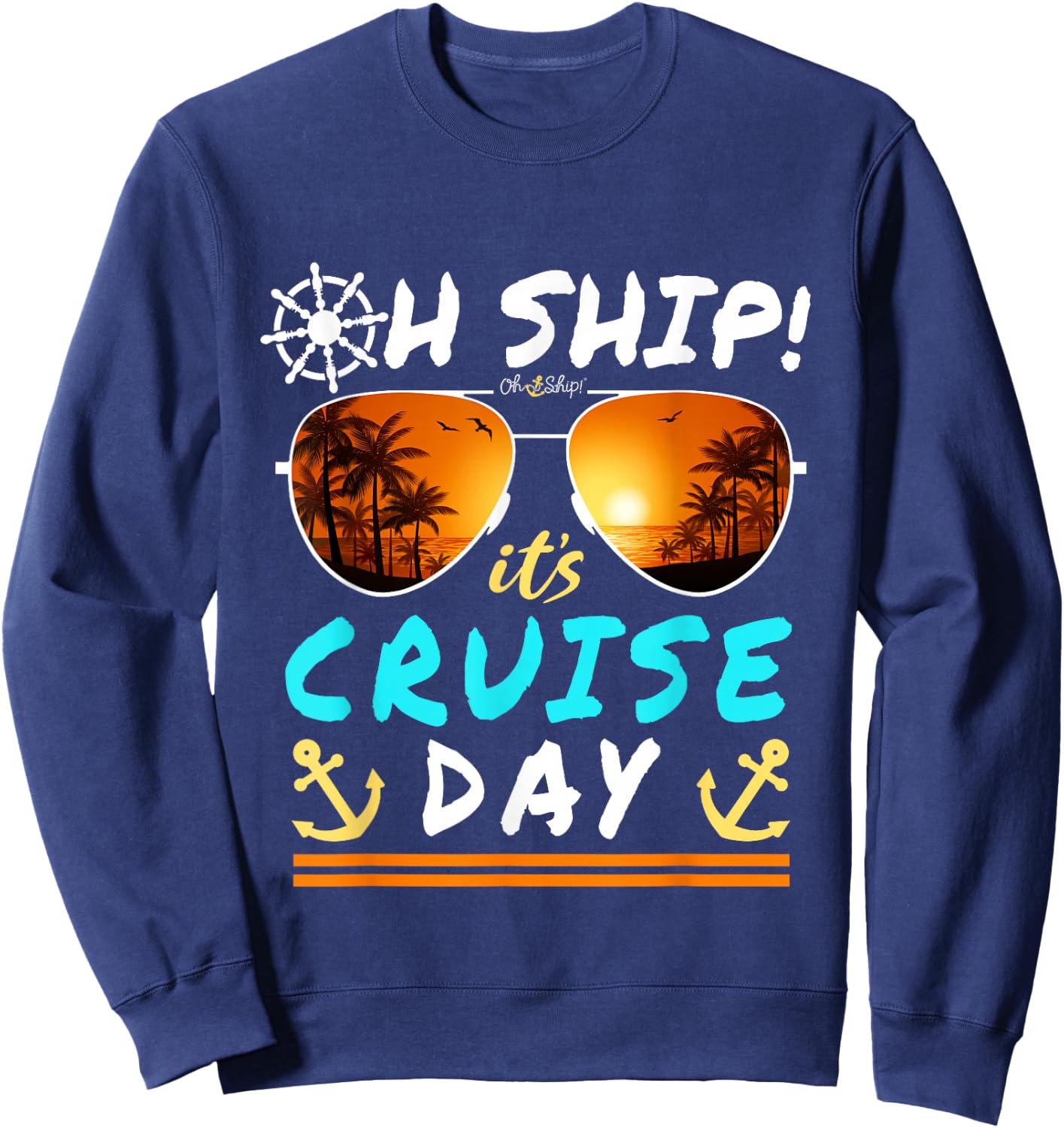 Cruise Wear It's Cruise Day Matching Group Cruise - -Adults & Kids, Black, Small, Short Sleeve Sweatshirt - Sweatshirt | Navy