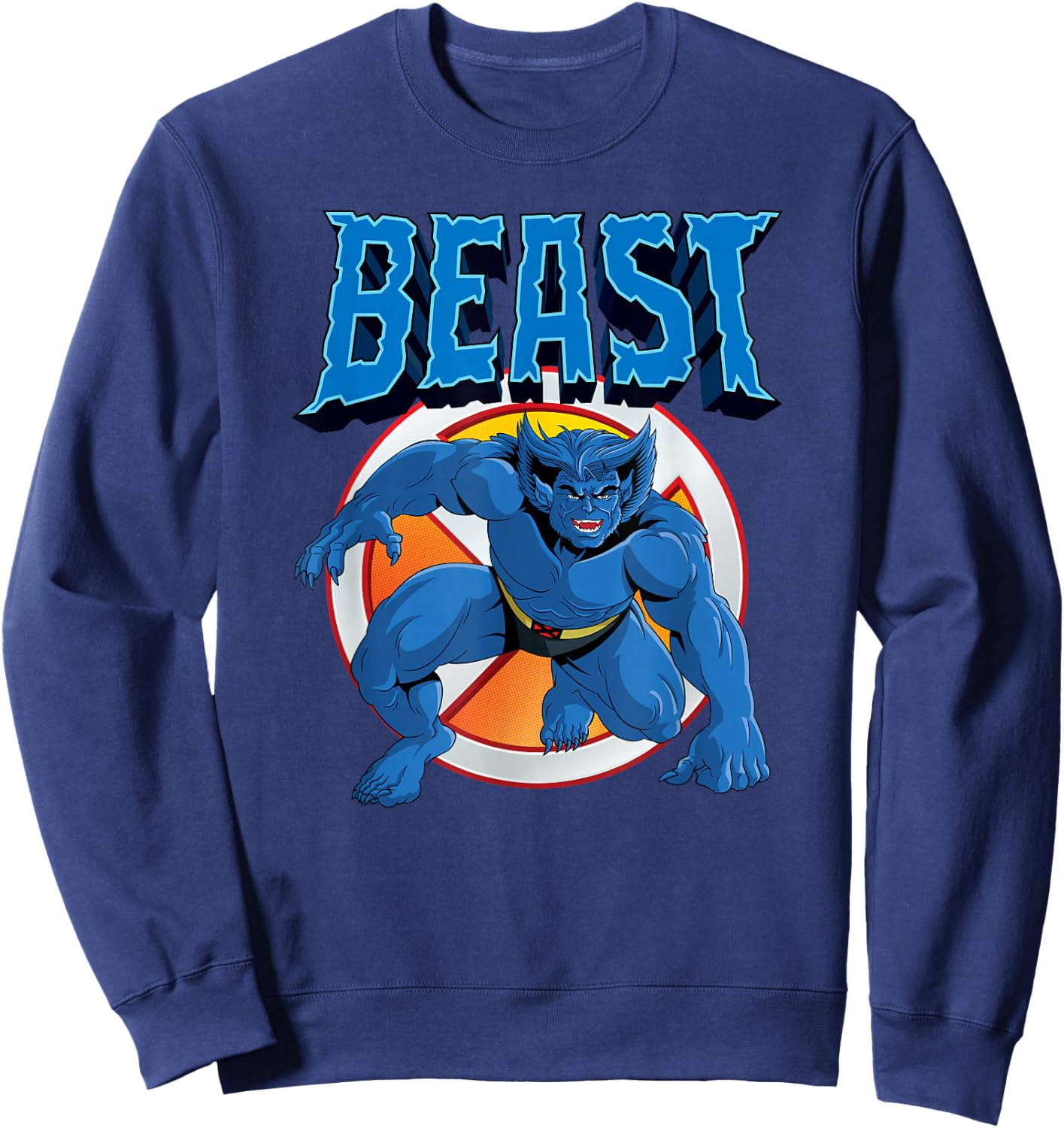 Marvel X-Men Beast Retro 90s Sweatshirt - Sweatshirt | Navy