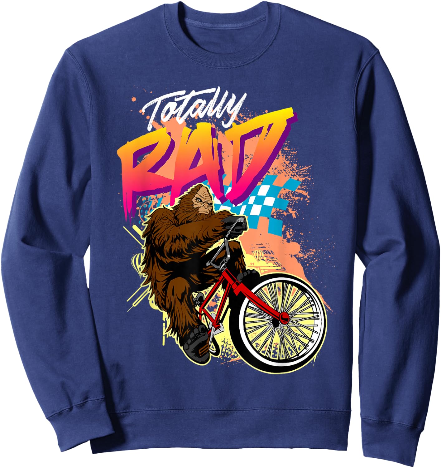 Totally Rad Sasquatch BMX Bike Sweatshirt - Sweatshirt | Navy