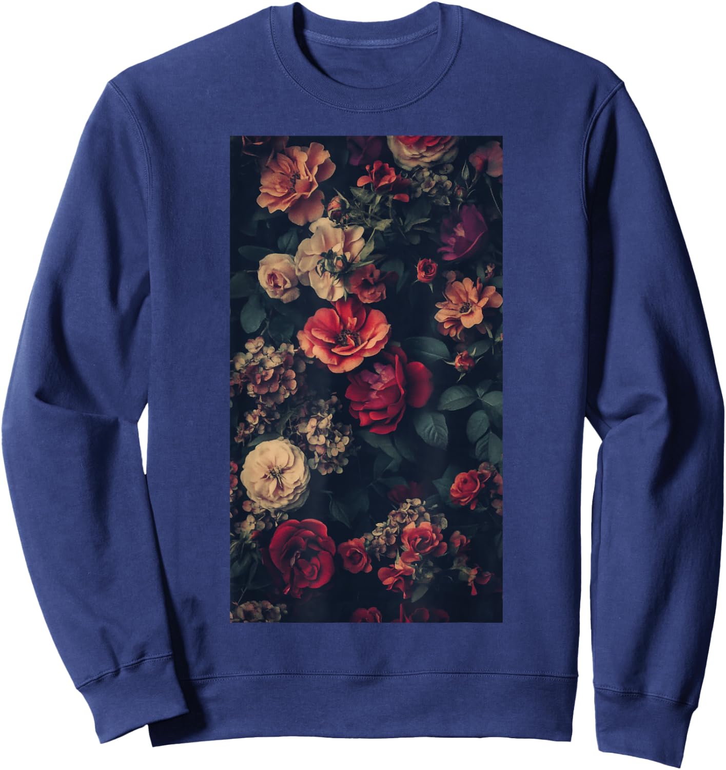 Vintage Floral Pattern Botanical art Garden theme Sweatshirt - Sweatshirt | Navy