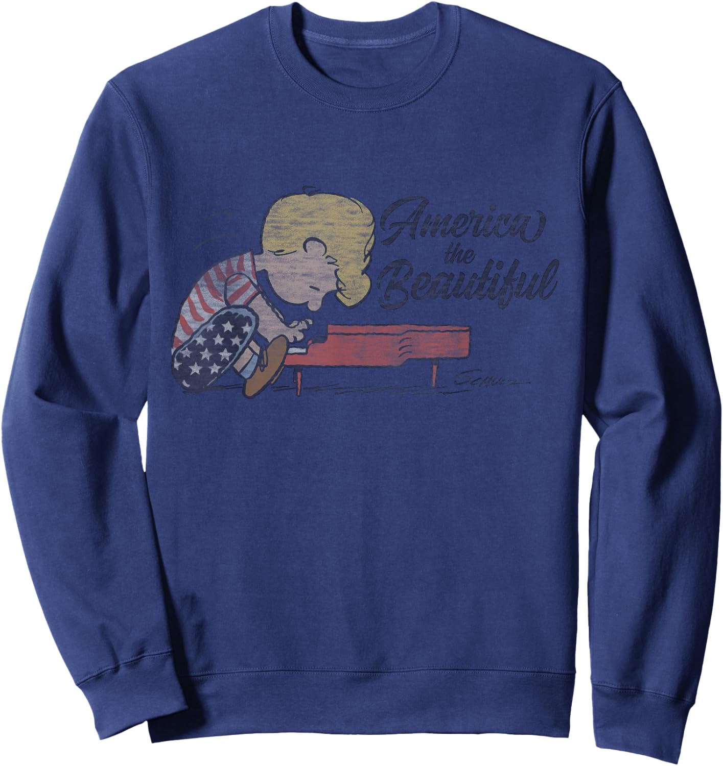 Peanuts Schroeder America The Beautiful Sweatshirt - Sweatshirt | Navy