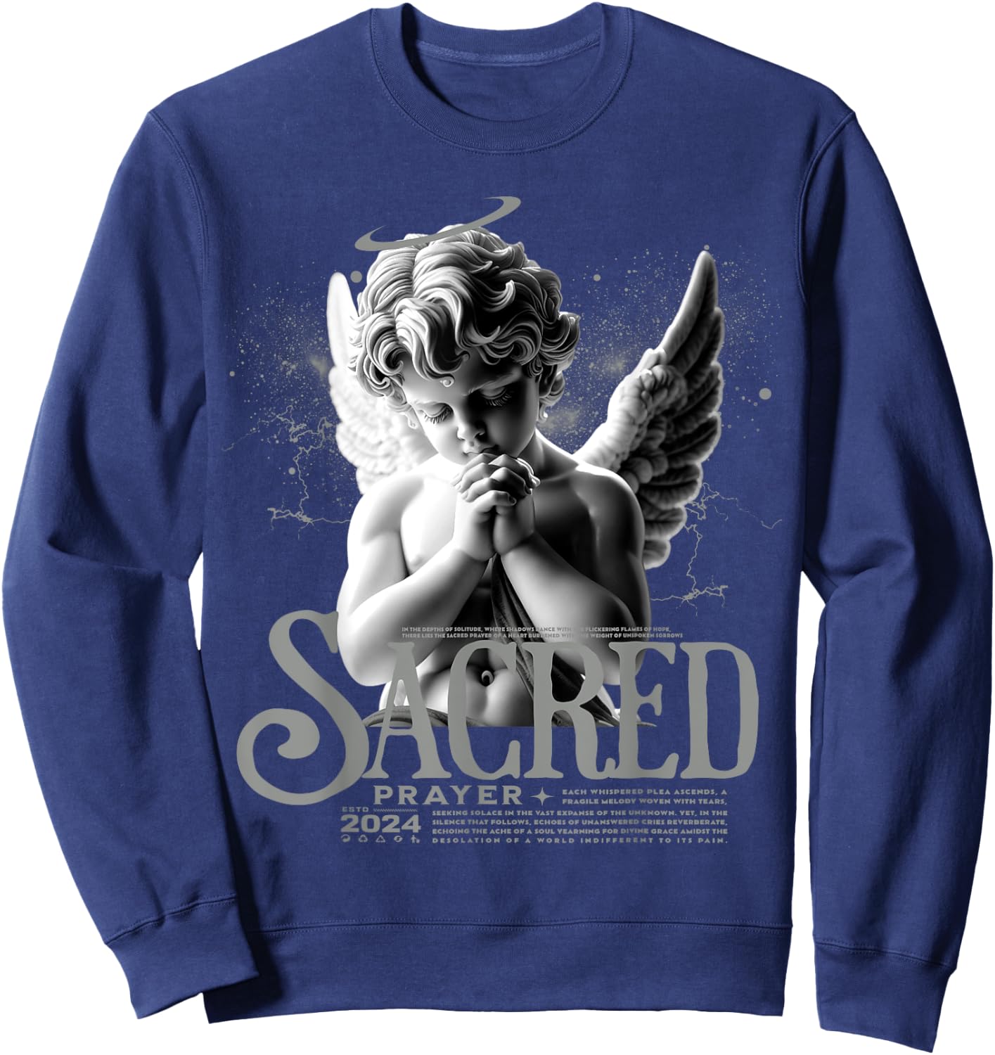 Angelus Prayer Retro Wet Cement 4s Matching Men Women Sweatshirt - Sweatshirt | Navy