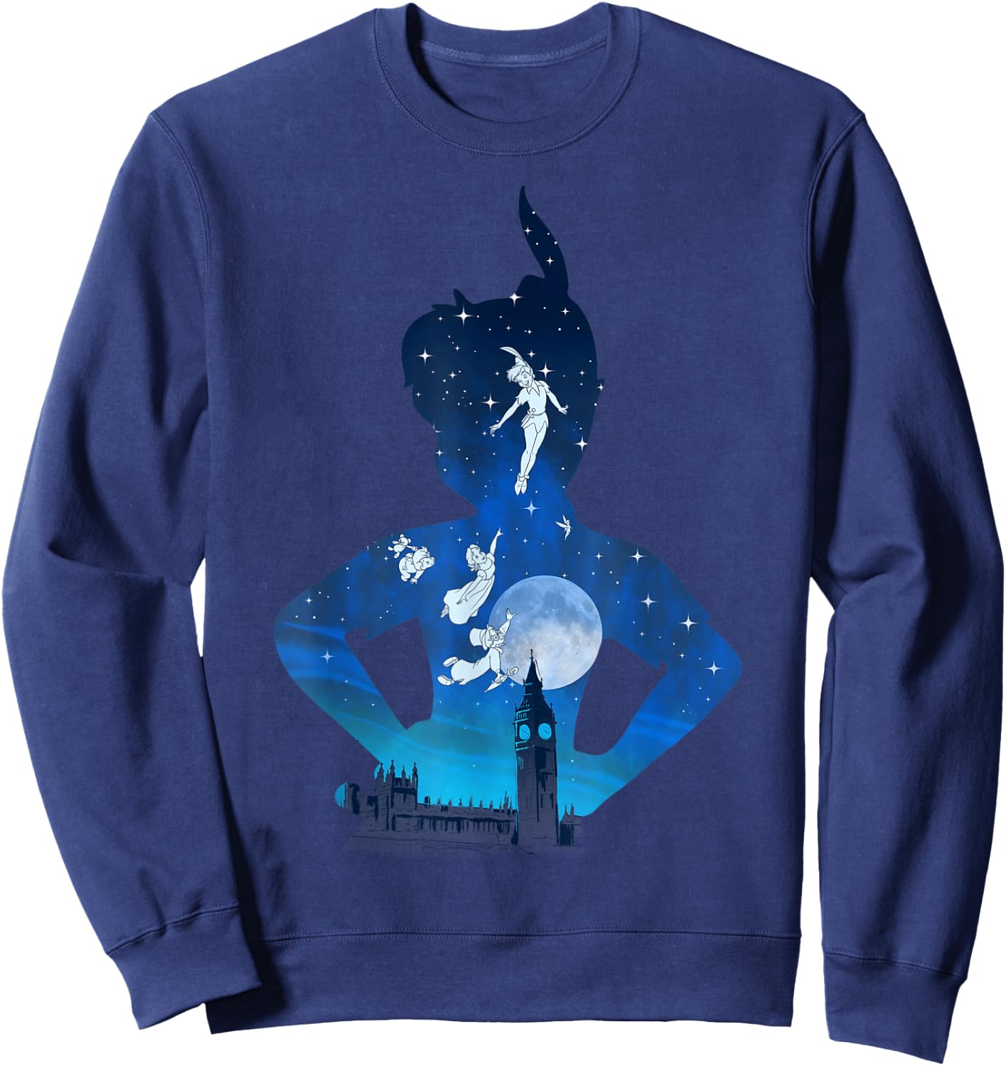 Disney Peter Pan Midnight London Flight Silhouette Fill Sweatshirt - Sweatshirt | Navy