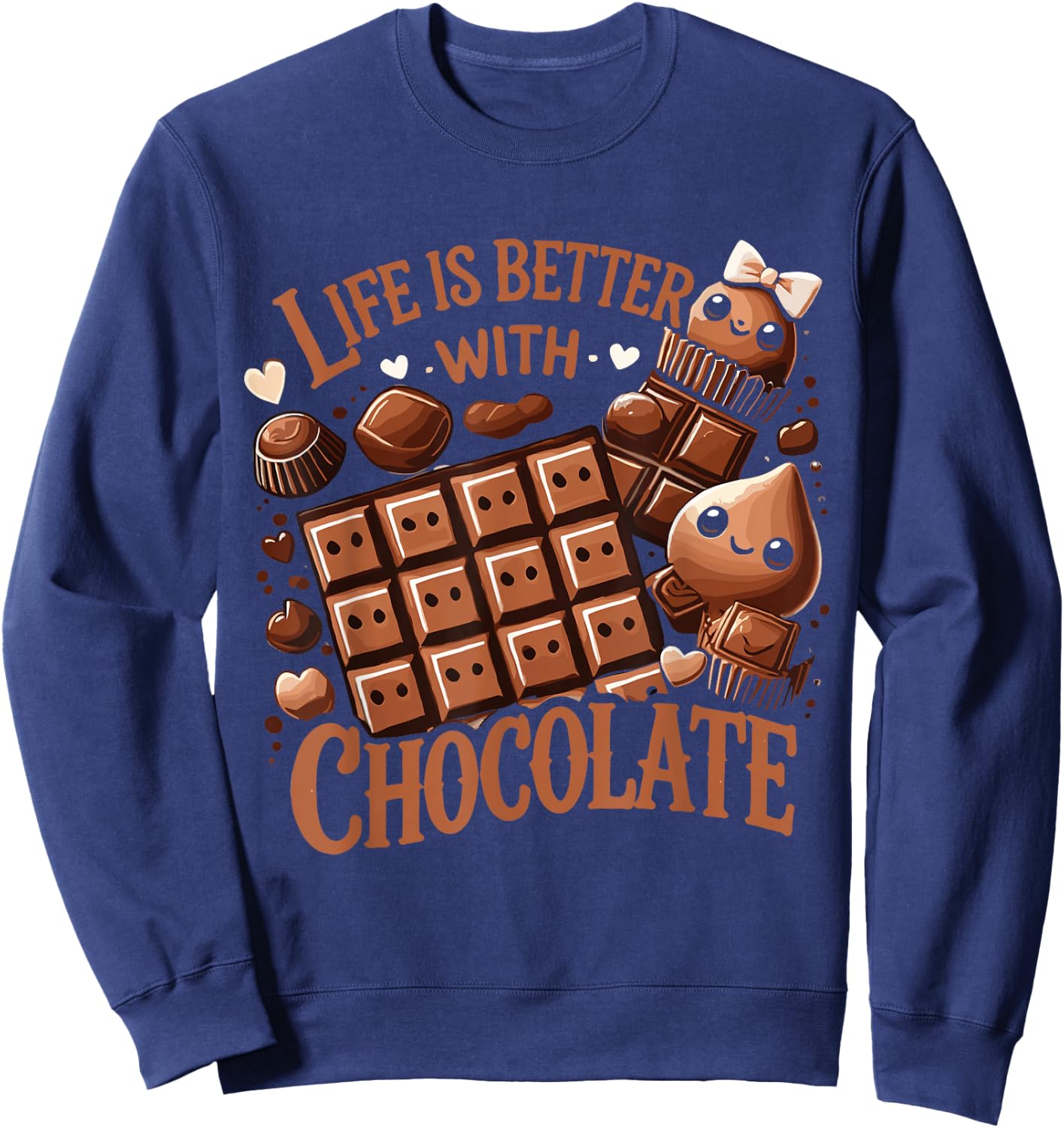 Life Is Better With Chocolate Sweatshirt - Sweatshirt | Navy