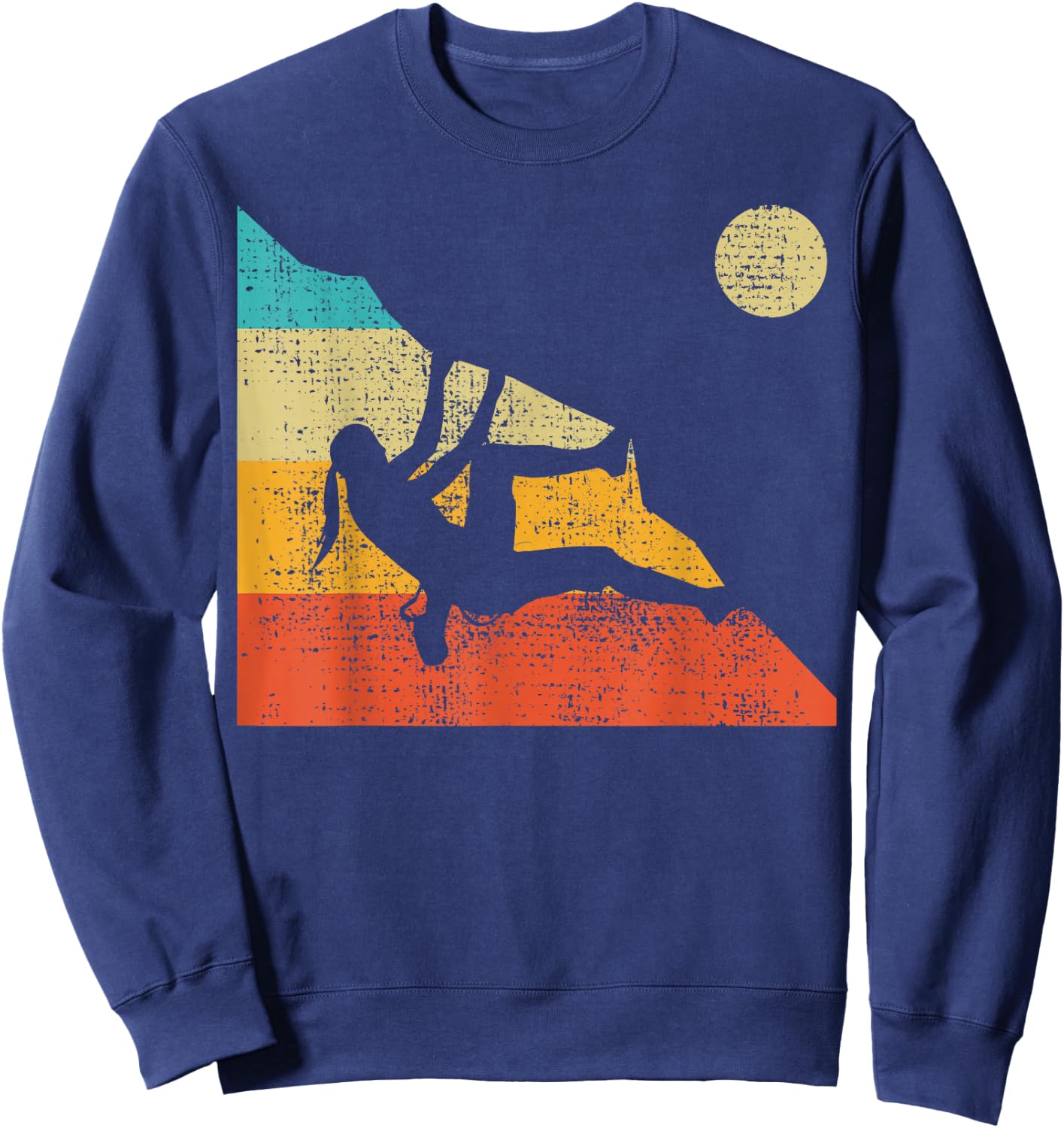 Climbing Bouldering Mountain Free Speed Girl Vintage Sweatshirt - Sweatshirt | Navy