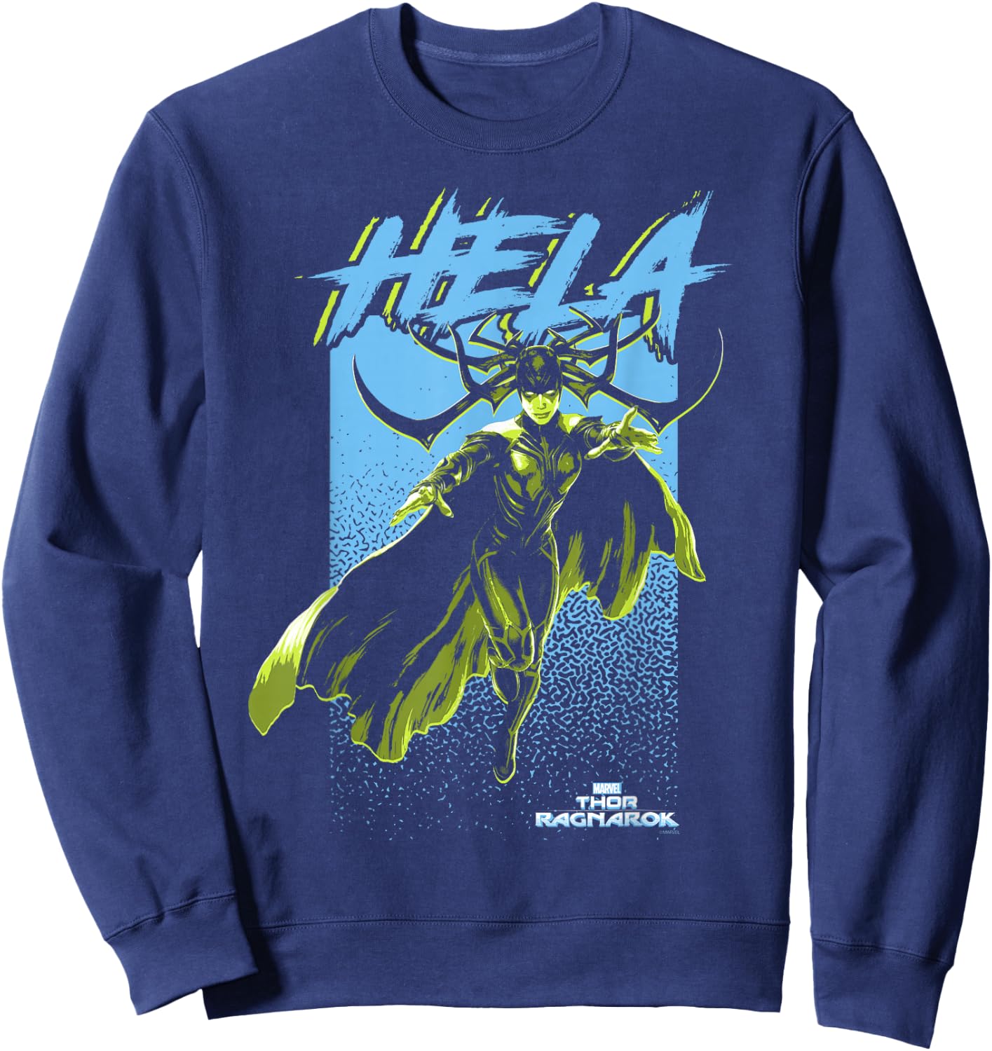 Marvel Thor Ragnarok Hela Retro Color Pop Graphic Sweatshirt - Sweatshirt | Navy