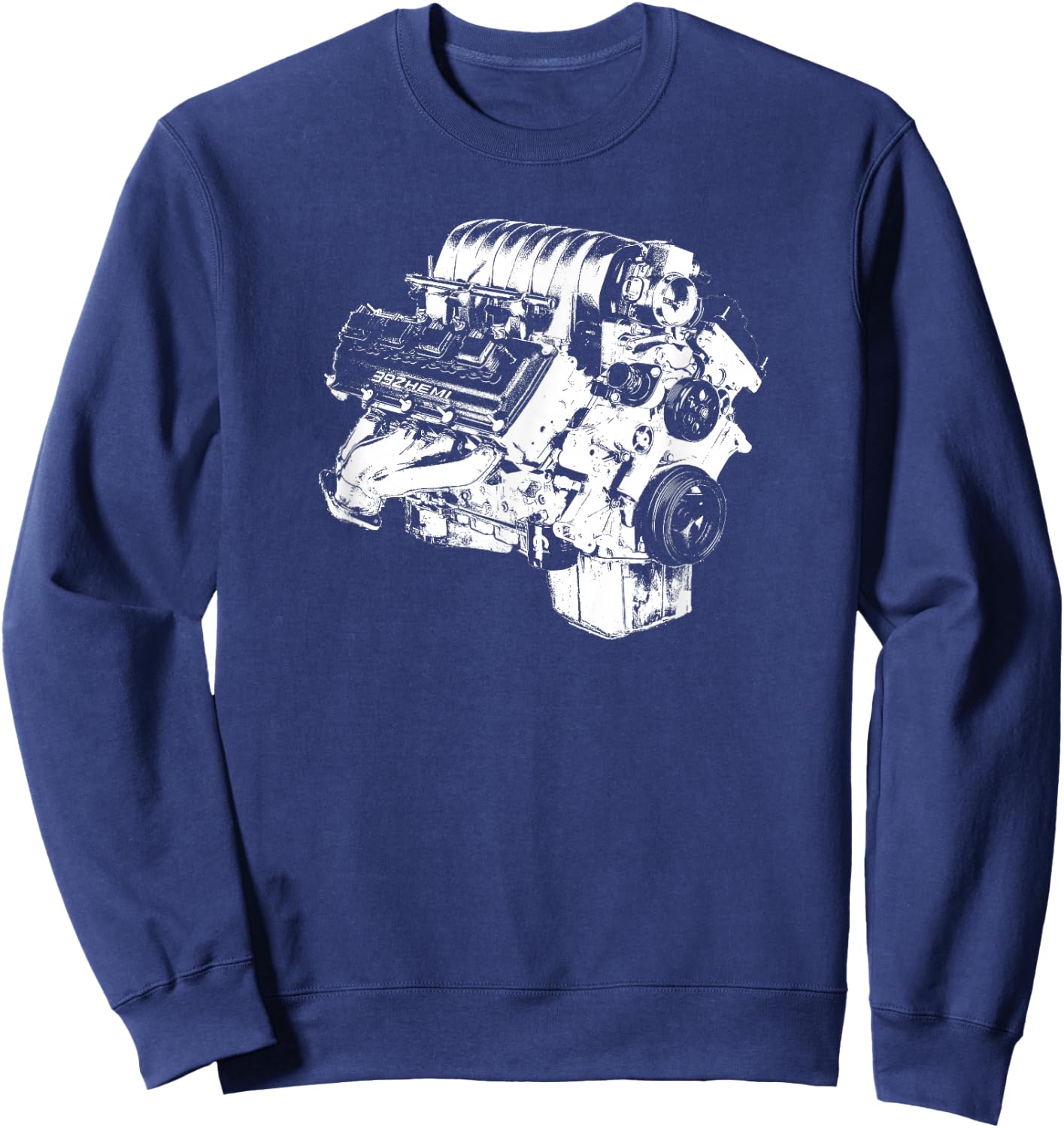 392 Hemi Head V8 Engine Silhouette Sweatshirt - Sweatshirt | Navy