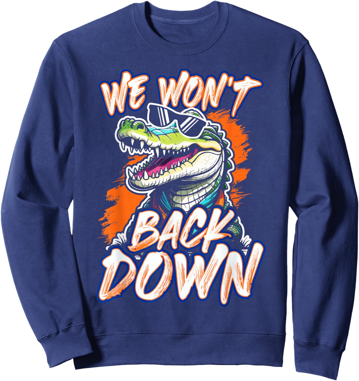 We Won't Back Down Vintage Swamp Gator Sweatshirt - Sweatshirt | Navy