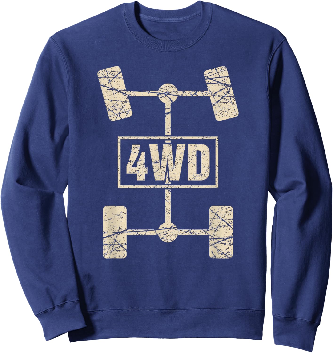 4WD T Shirt Retro Offroad Overland 4x4 Great Graphics Sweatshirt - Sweatshirt | Navy