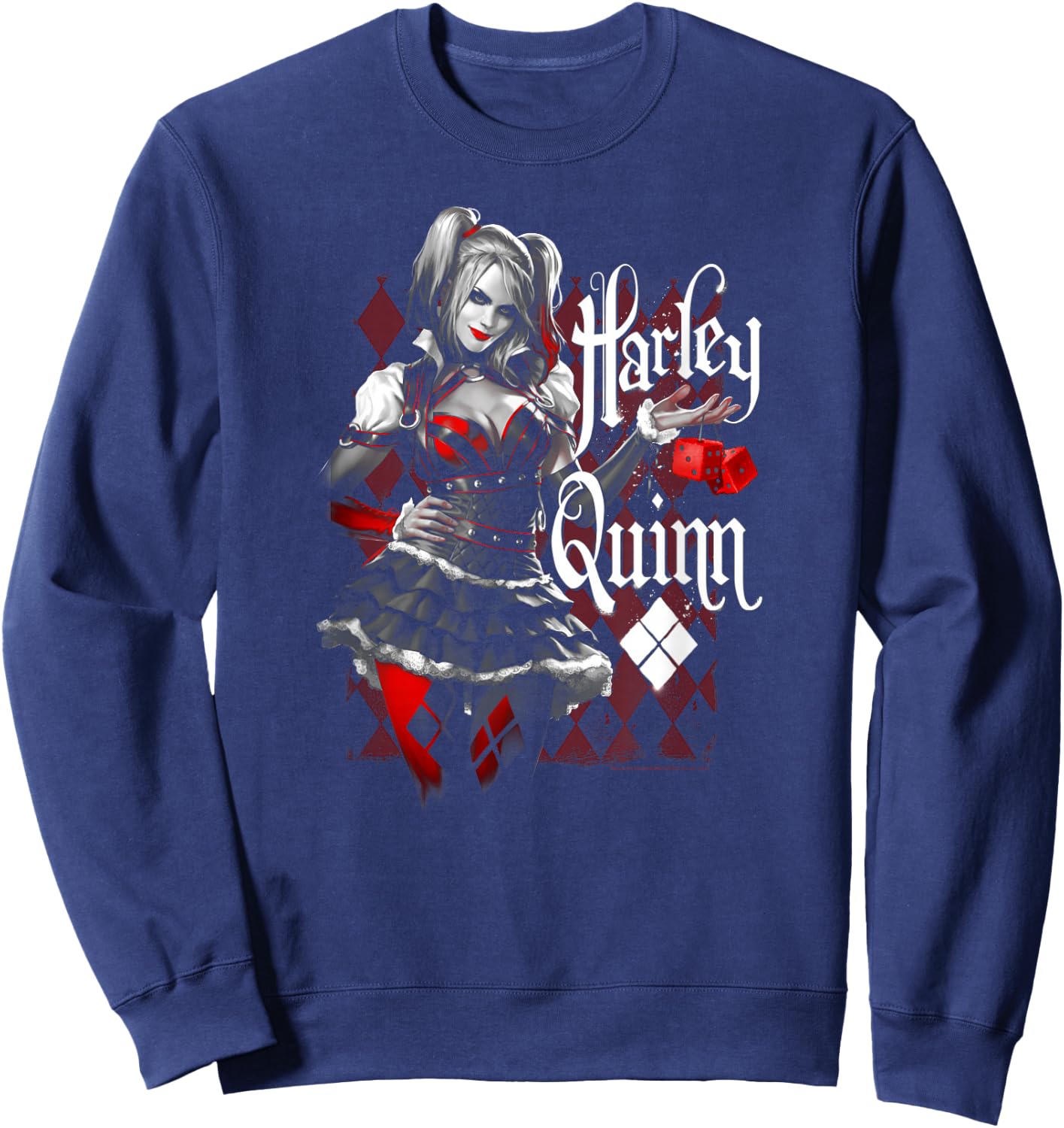 Batman: Arkham Knight Harley Quinn Dice Sweatshirt - Sweatshirt | Navy