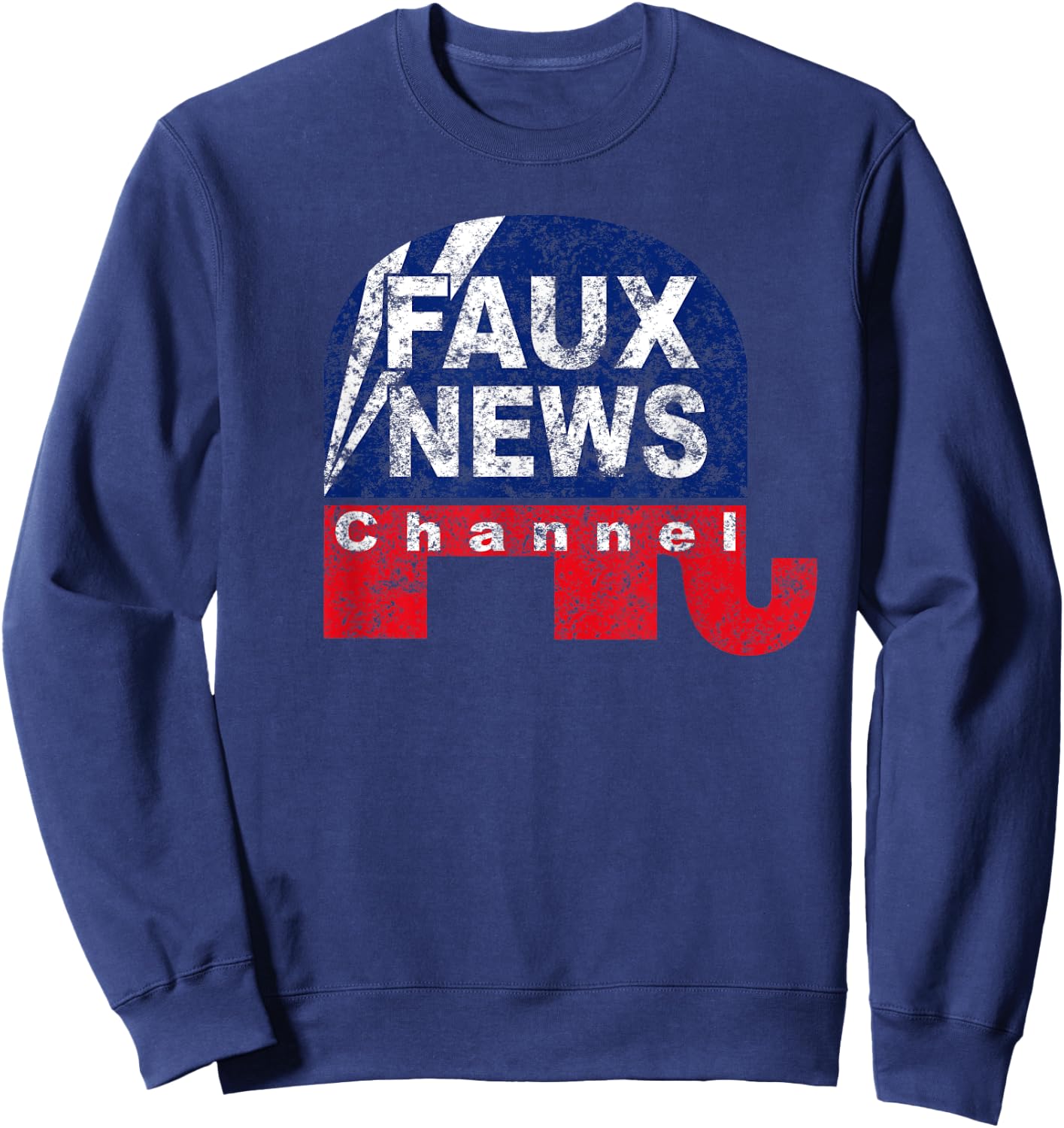 FAUX News shirt - FAKE News Sweatshirt - Sweatshirt | Navy