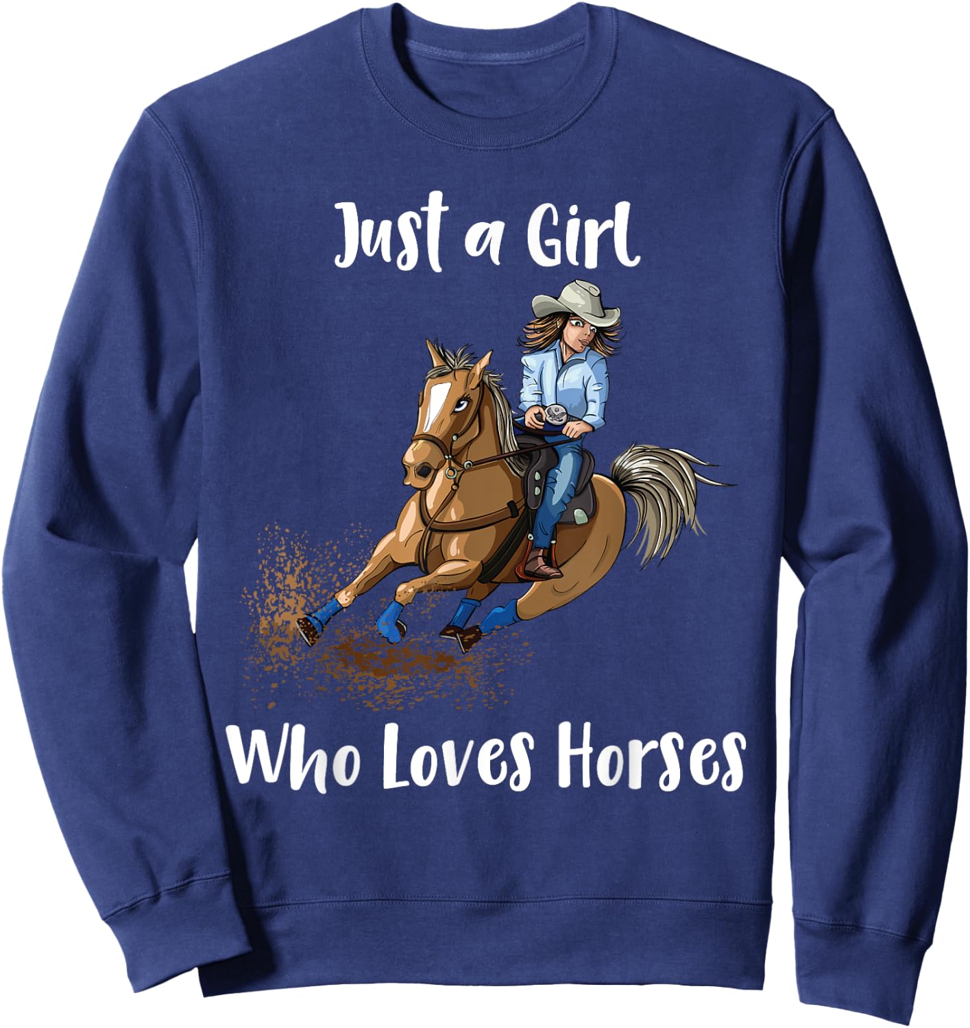Just a Girl Who Loves Horses Western Riding Show Sweatshirt - Sweatshirt | Navy