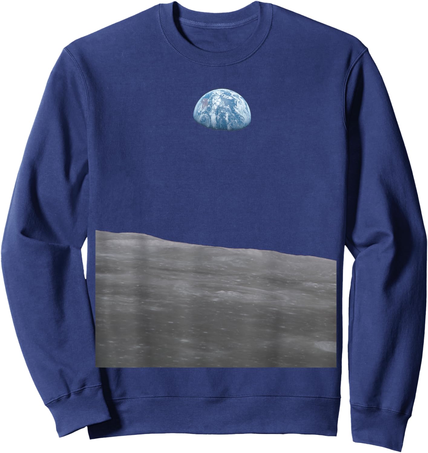 Earthrise Earth Rise from the Moon Photo Print Sweatshirt - Sweatshirt | Navy