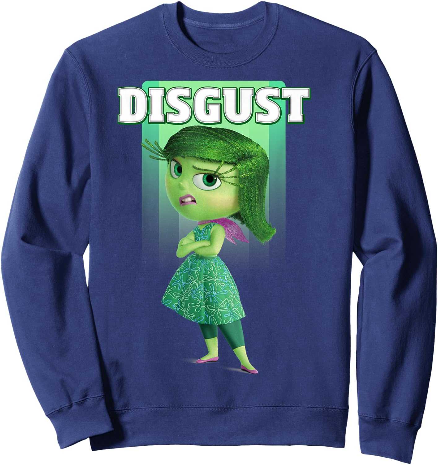 Disney Pixar Inside Out Disgust Green Retro Poster Logo Sweatshirt - Sweatshirt | Navy