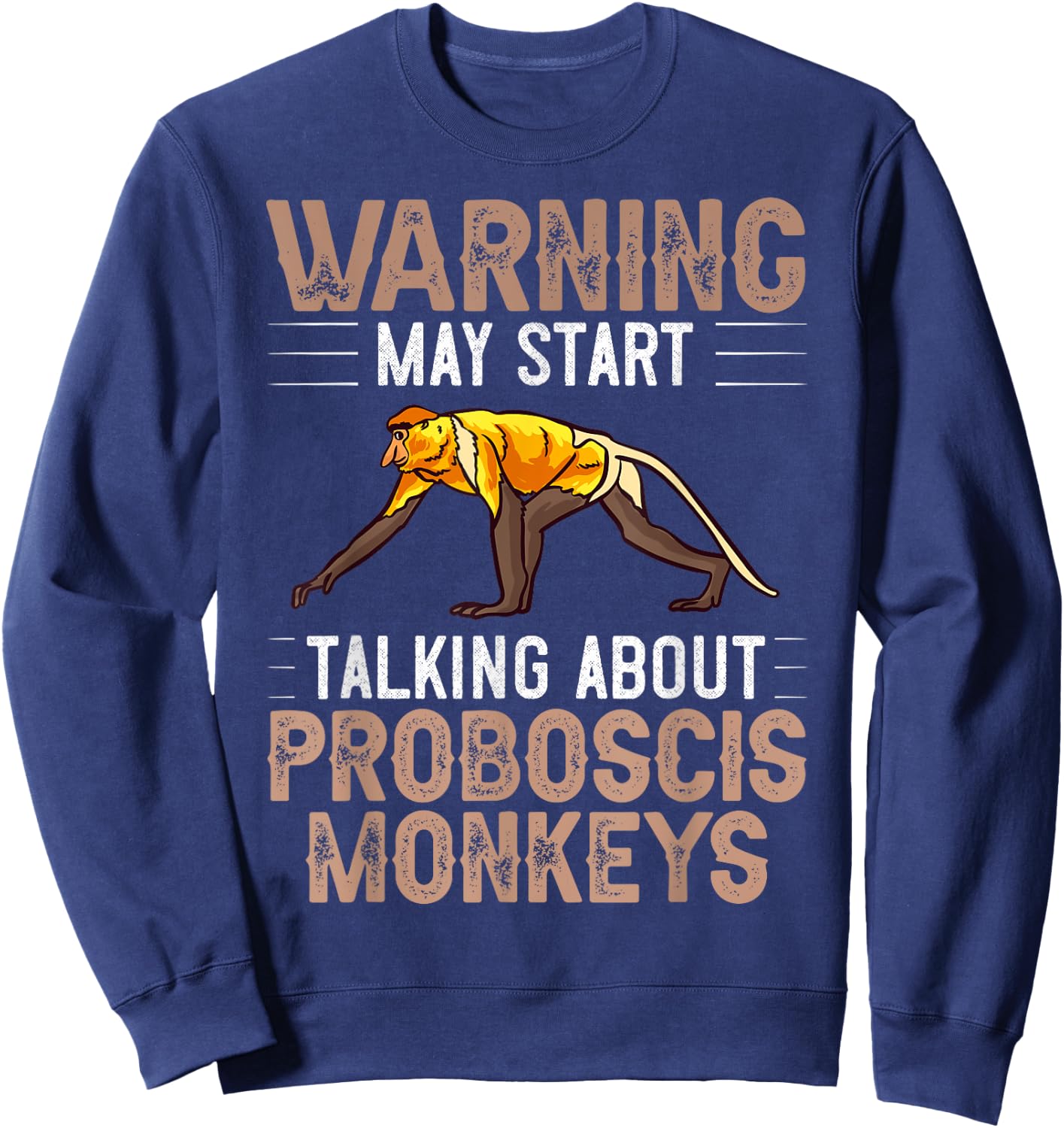 Proboscis Monkey Funny Asian Cute Animals Sweatshirt - Sweatshirt | Navy