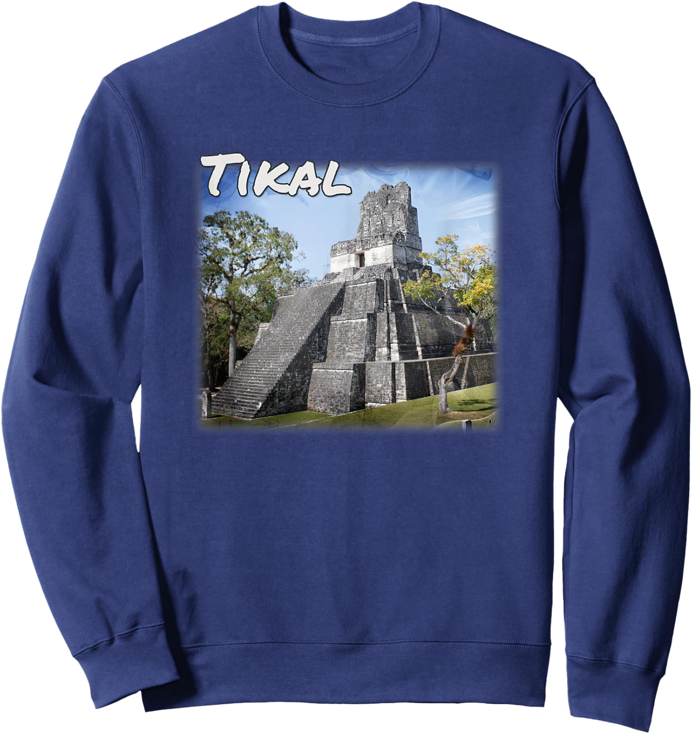 Guatemala Tikal Ruins Temple Sweatshirt - Sweatshirt | Navy