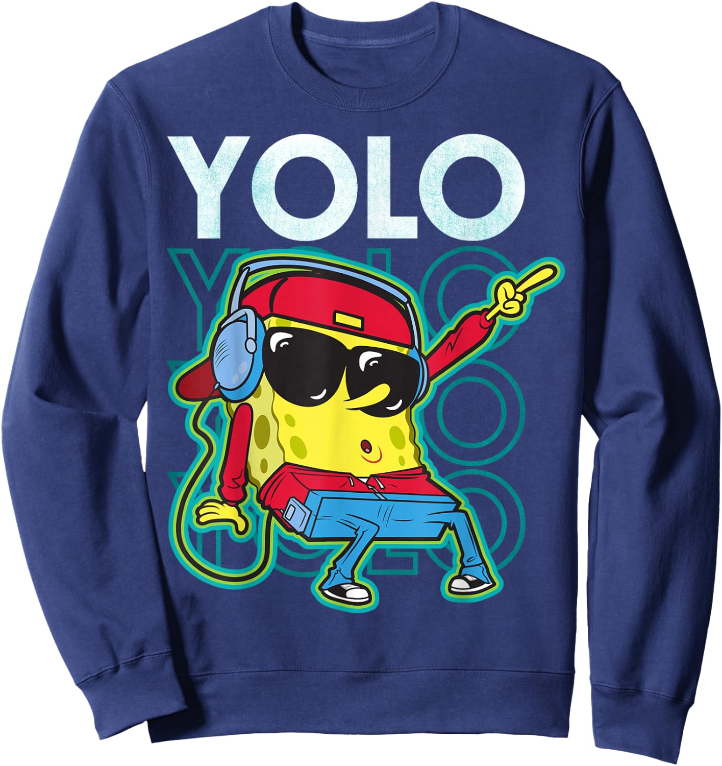 Spongebob SquarePants Yolo Cool Guy Sweatshirt - Sweatshirt | Navy