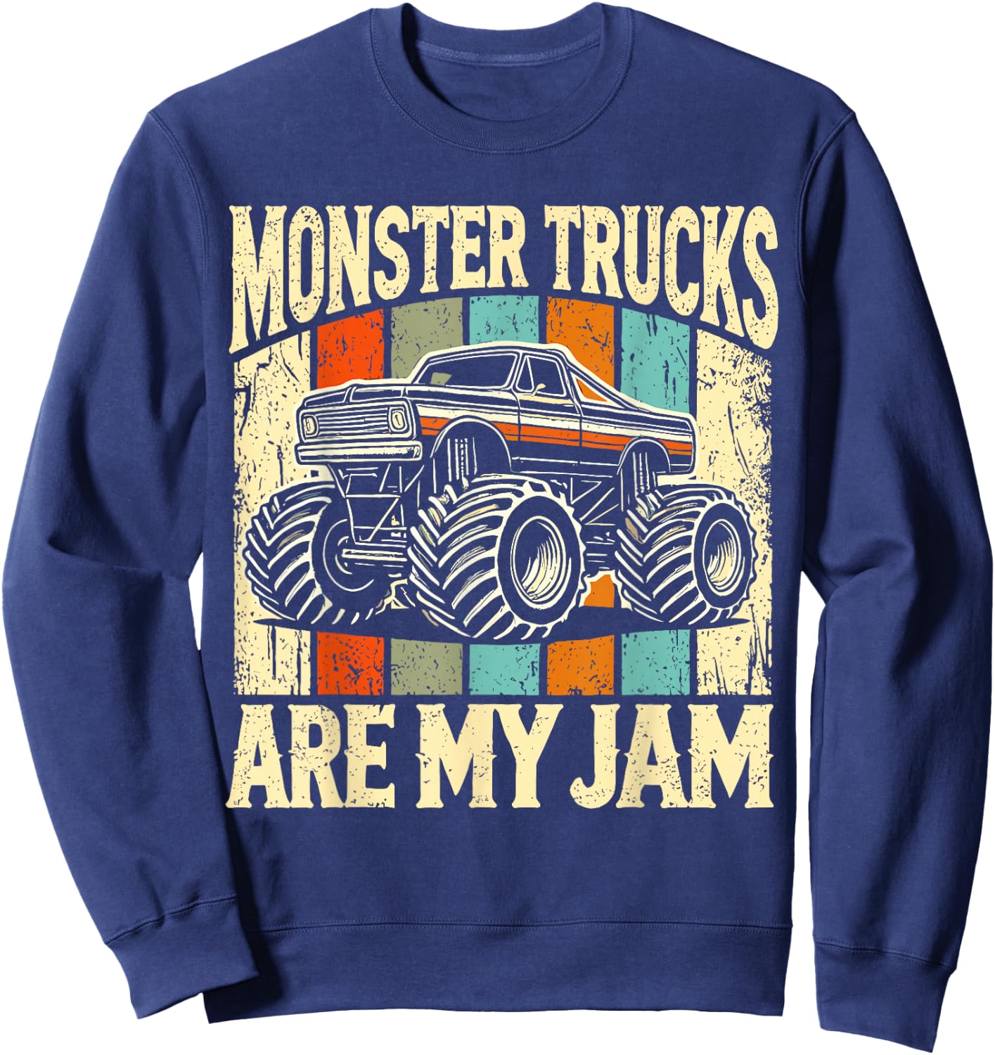 Monster Trucks Birthday Party Monster Truck Sweatshirt - Sweatshirt | Navy