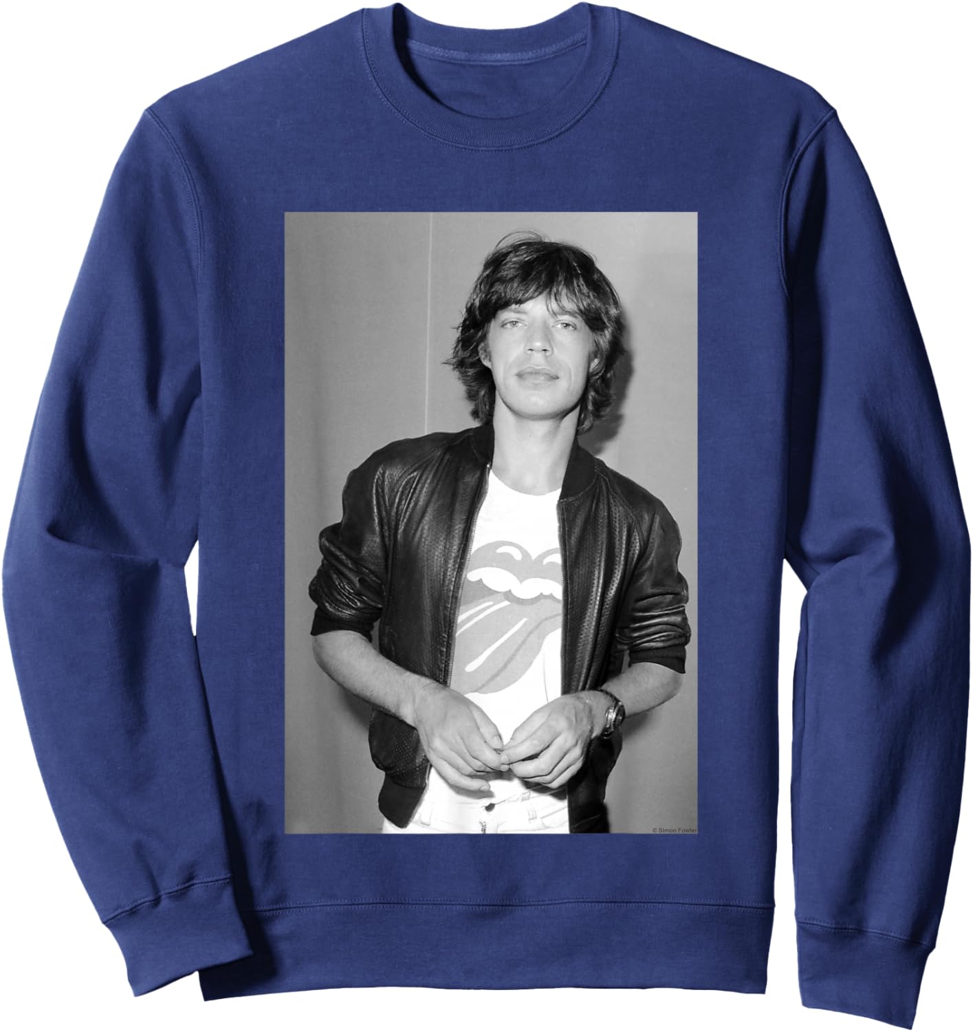 Mike Jagger Rolling Stones 1977 Photo By Simon Fowler Sweatshirt - Sweatshirt | Navy