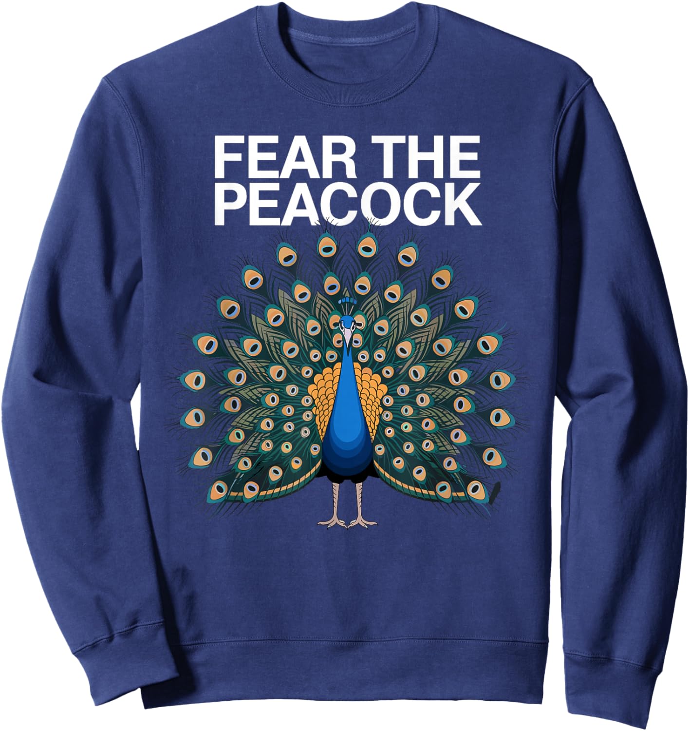 Funny Peacock Art Women Adult Feather Peacock Lover Sweatshirt - Sweatshirt | Navy