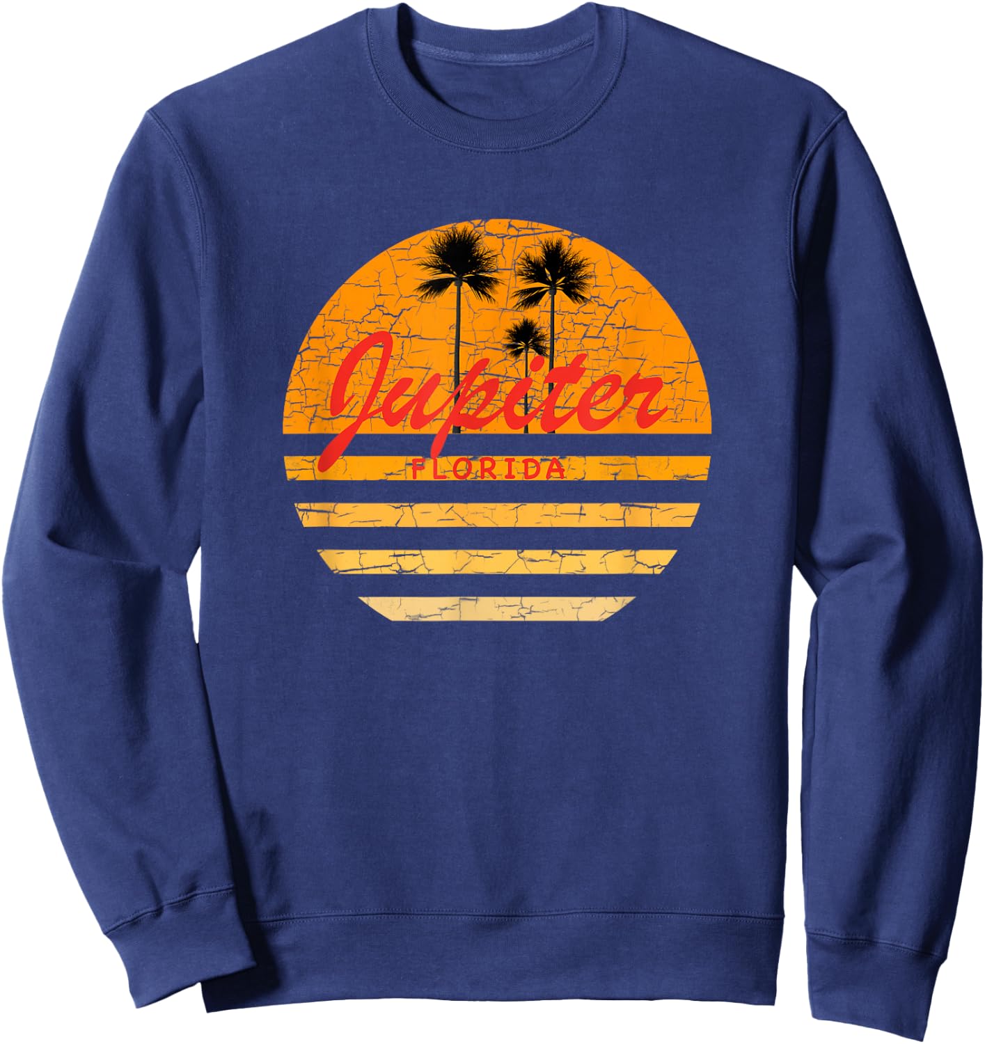 Jupiter Florida Vintage Retro 70s Throwback Surf Sweatshirt - Sweatshirt | Navy