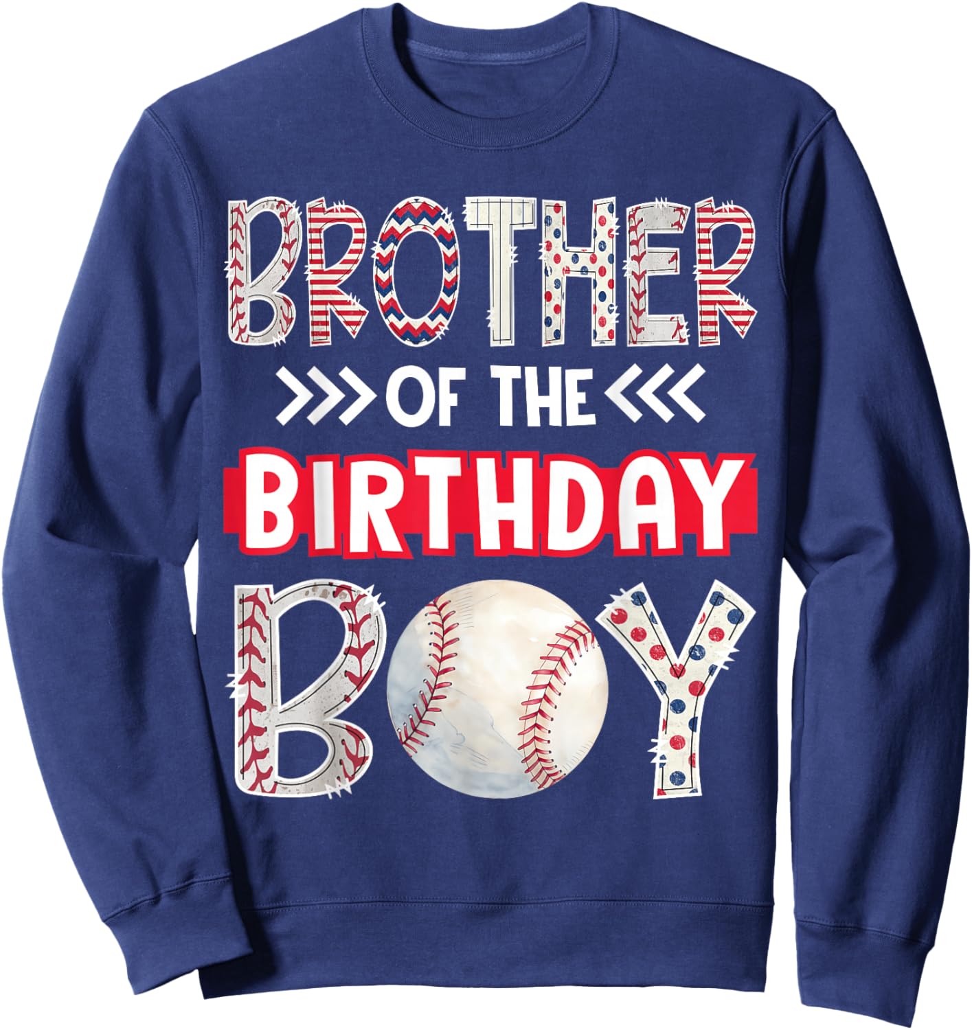 Brother of the Birthday Boy Baseball Family Squad Sweatshirt - Sweatshirt | Navy