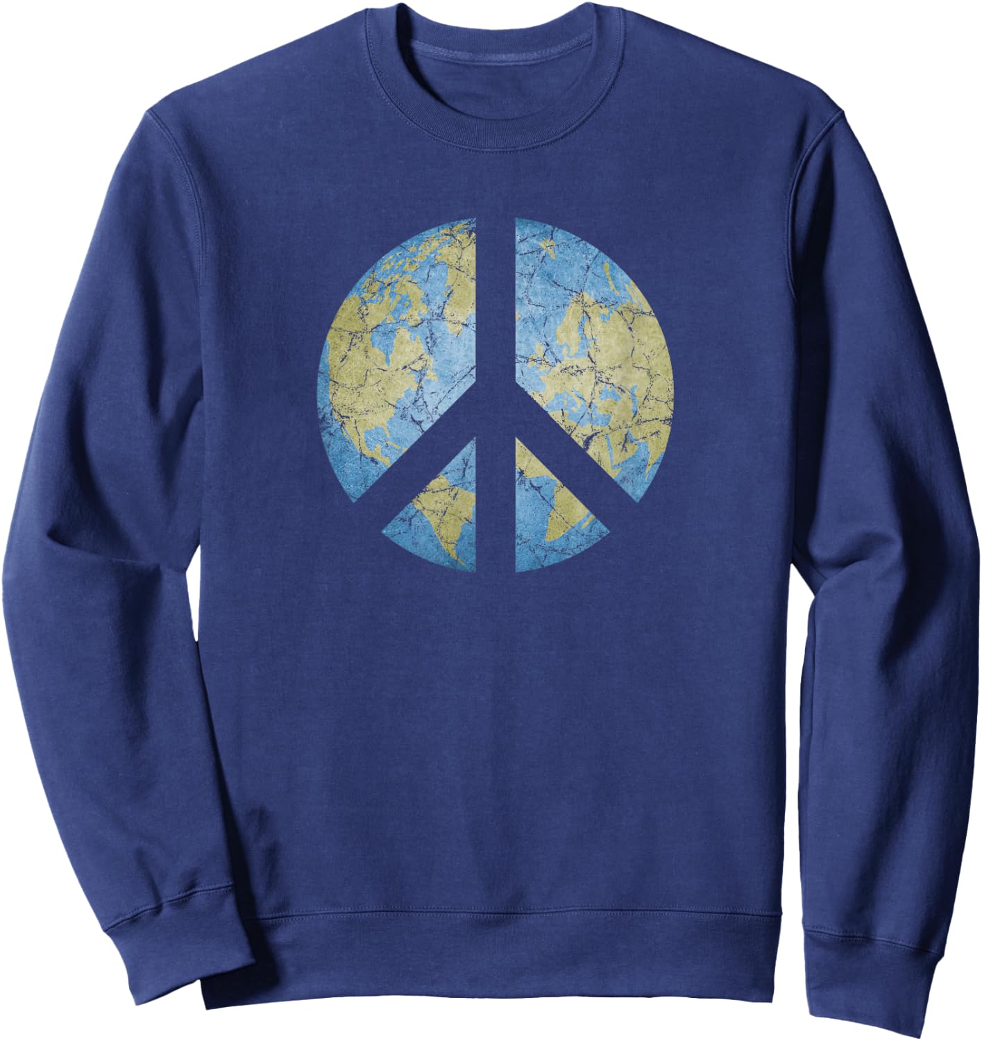 Vintage Peace On Earth World Peace Sweatshirt - Sweatshirt | Navy