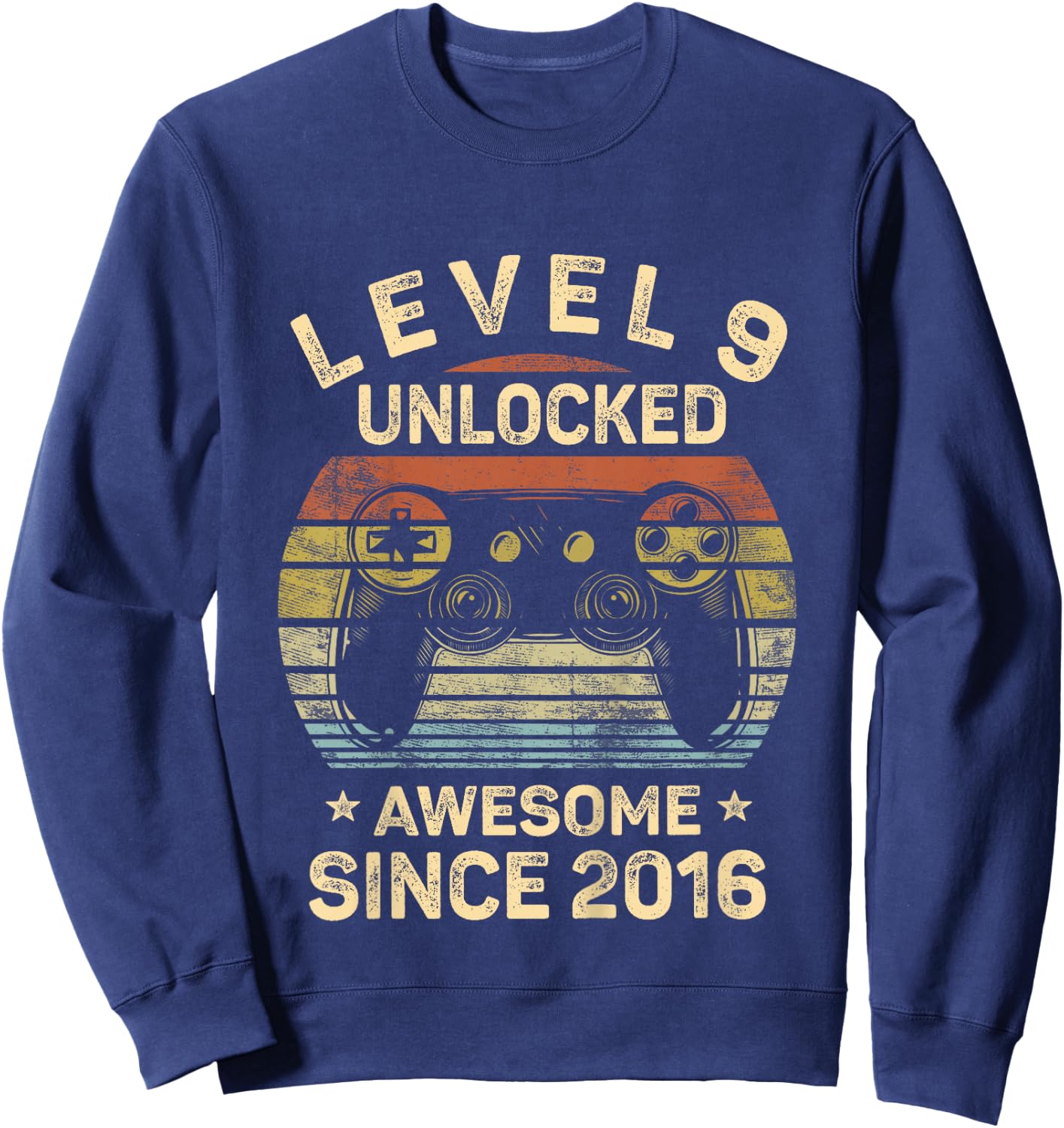 Kids Level 9 Unlocked 9th Birthday 9 Year Old Gifts Gamer Bday Sweatshirt - Sweatshirt | Navy