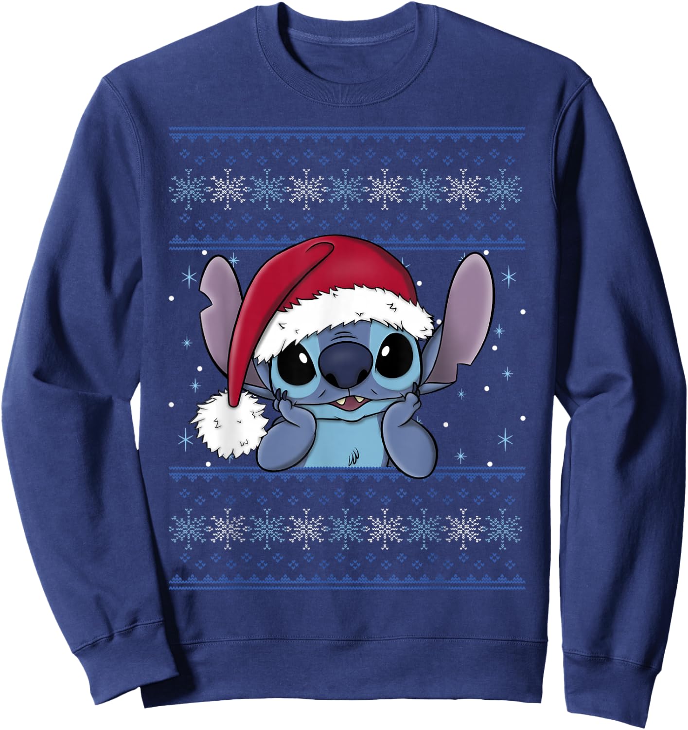 Disney Lilo & Stitch Christmas Stitch Ugly Sweater Style Sweatshirt - Sweatshirt | Navy