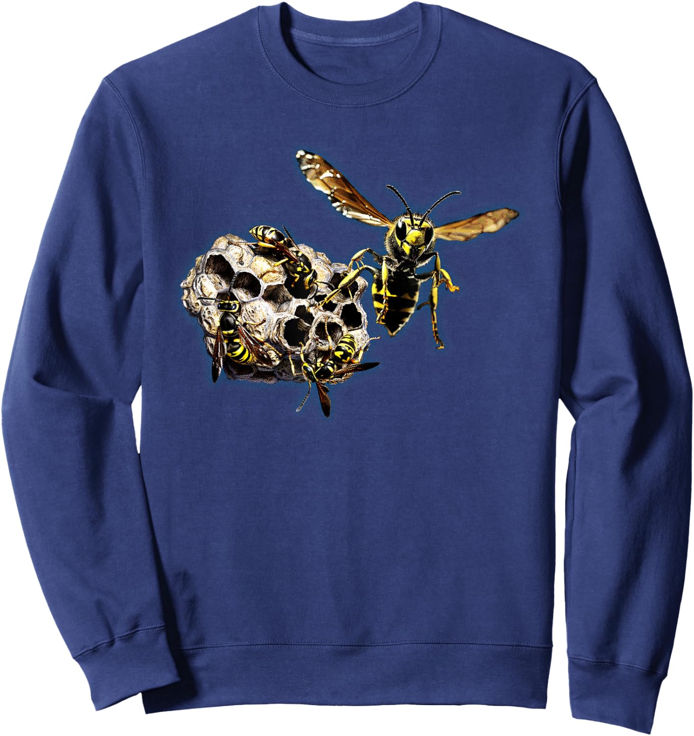 Wasp Hive nature lover insect wasps bees nest graphic art Sweatshirt - Sweatshirt | Navy