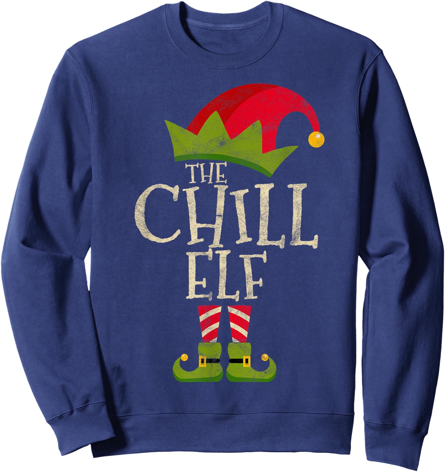 Easy The Chill Elf Xmas Costume Family Group Gift Christmas Sweatshirt - Sweatshirt | Navy