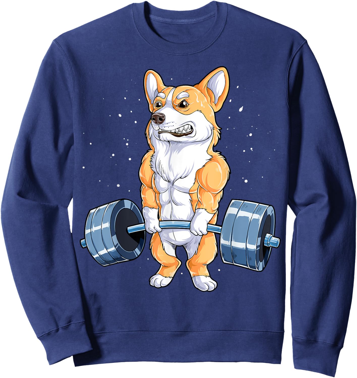 Corgi Weightlifting Funny Deadlift Men Fitness Gym Workout Sweatshirt - Sweatshirt | Navy