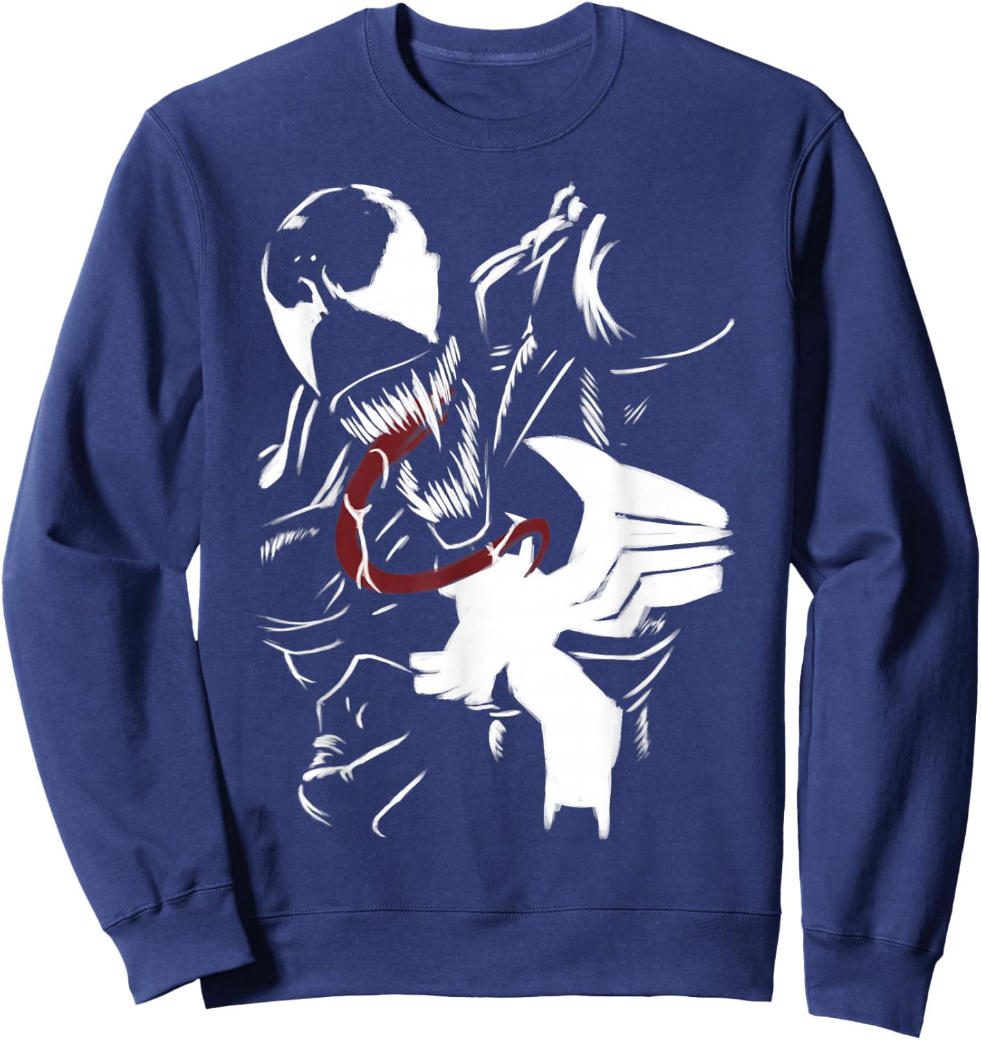 Marvel Venom Close Up Roar Paint Art Graphic Sweatshirt - Sweatshirt | Navy