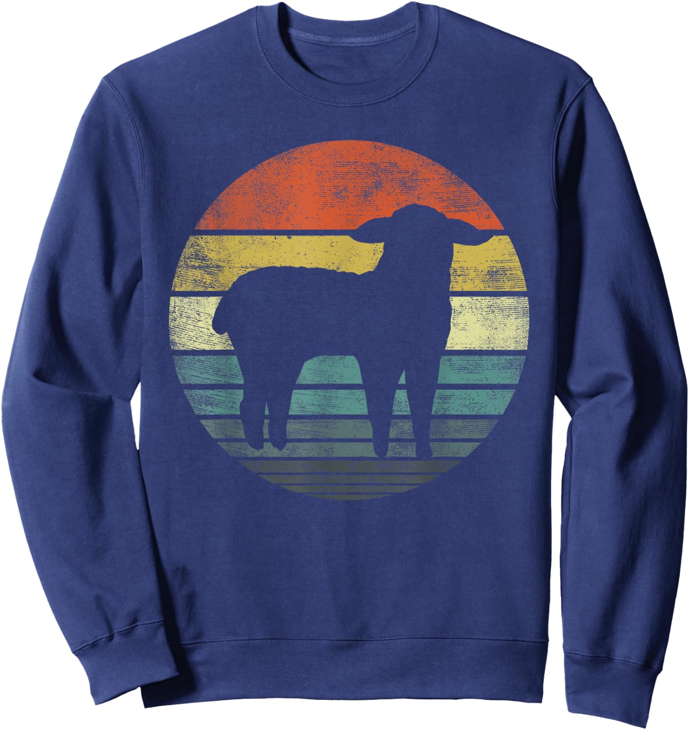 Sheep Lover Gifts Funny Farmer Retro Vintage Farm Animals Sweatshirt - Sweatshirt | Navy