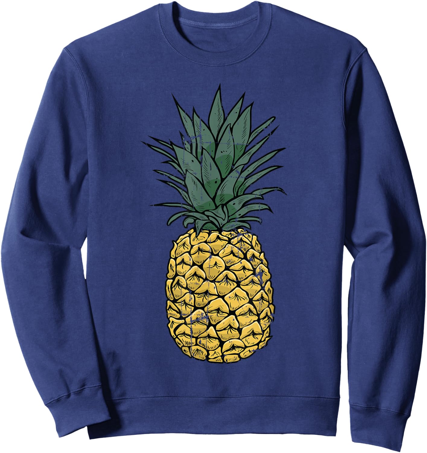 Vintage Pineapple T Shirt, Cute Fruit Food Clothing, Pajama Sweatshirt - Sweatshirt | Navy