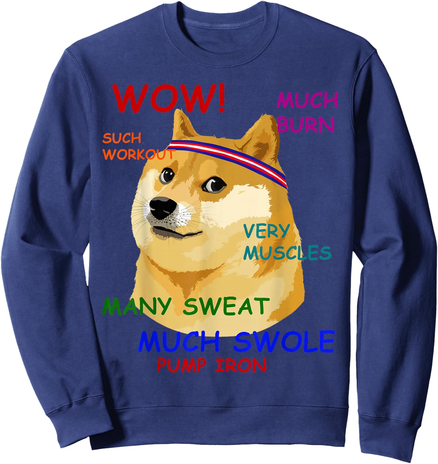 Very Fitness Doge Wow! Sweatshirt - Sweatshirt | Navy