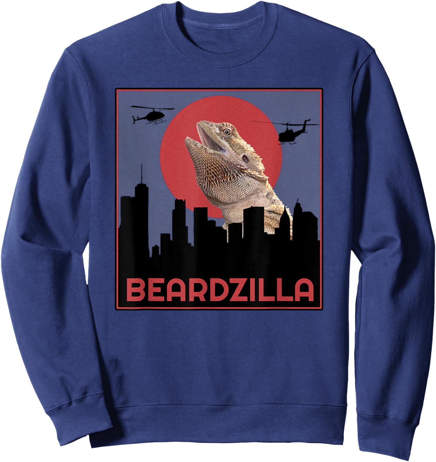 Beardzilla Bearded Dragon Funny Sweatshirt - Sweatshirt | Navy